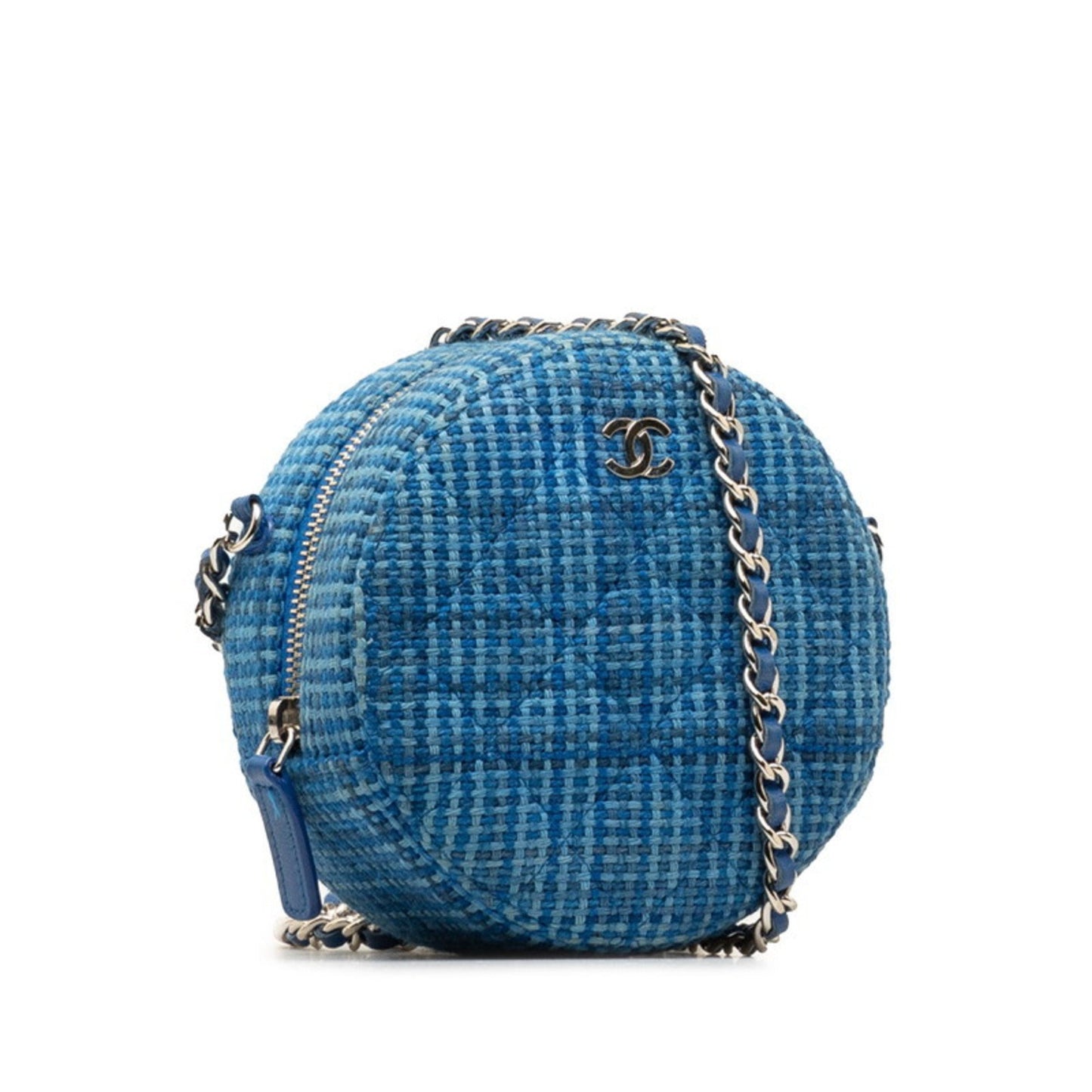 Chanel Pocket In The City Blue Tweed Shopper Bag