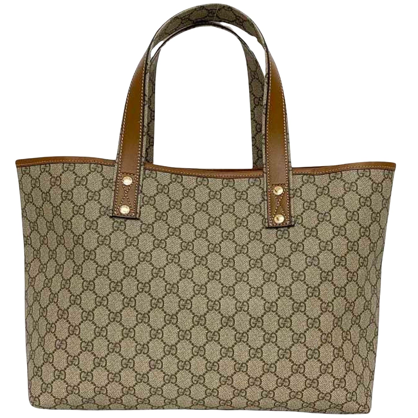 Gucci GG Supreme Beige Canvas Tote Bag