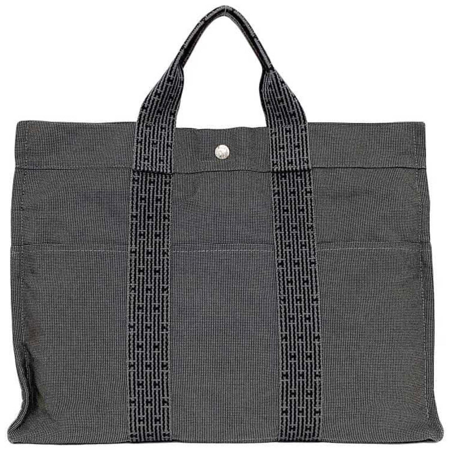 Hermès Herline Grey Canvas Tote Bag