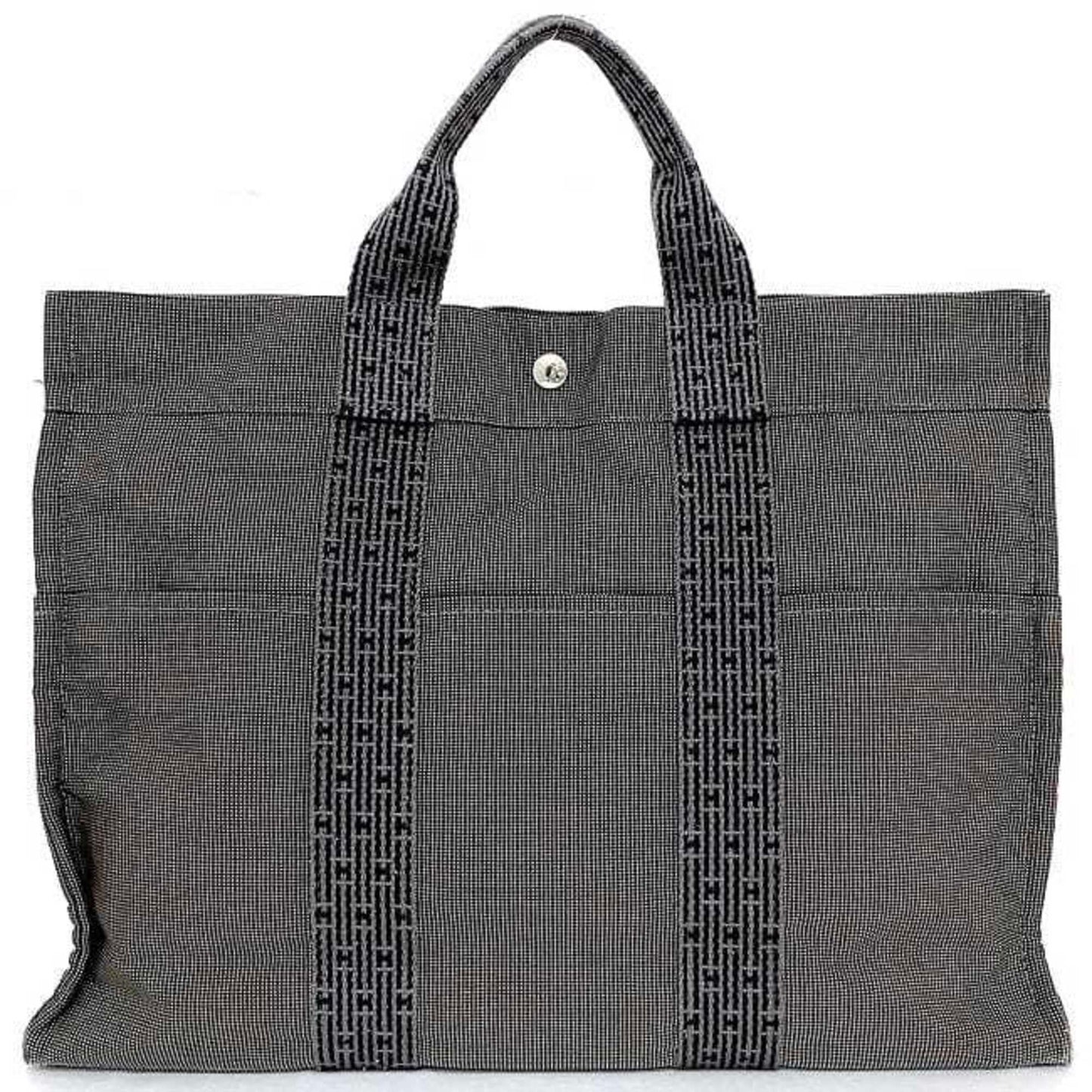 Hermès Herline Grey Canvas Tote Bag