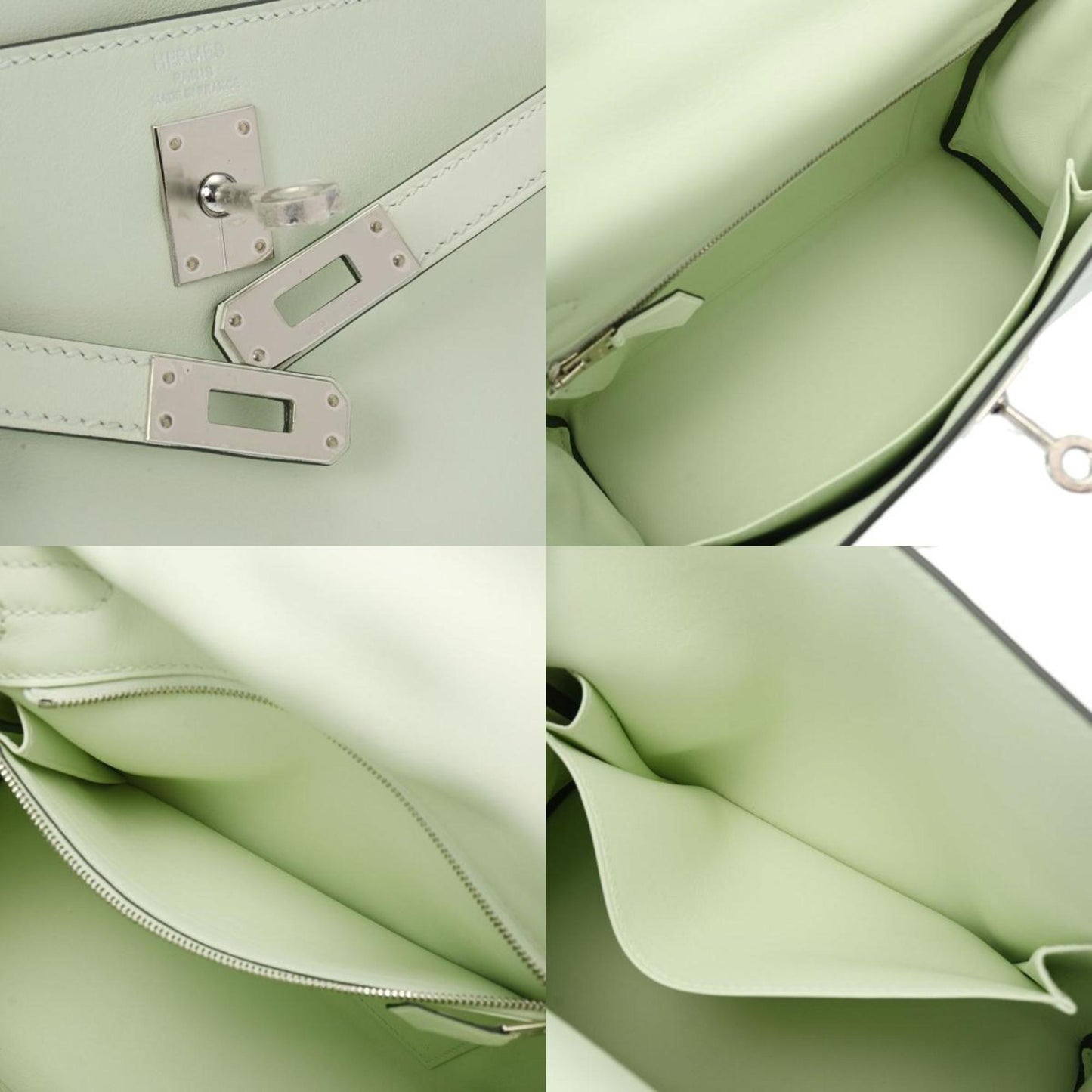 Hermès Kelly Green Leather Hand Bag