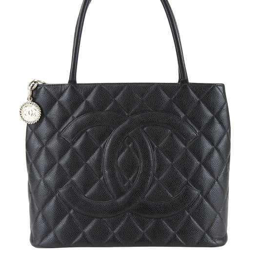 Chanel Medaillon Black Leather Tote Bag