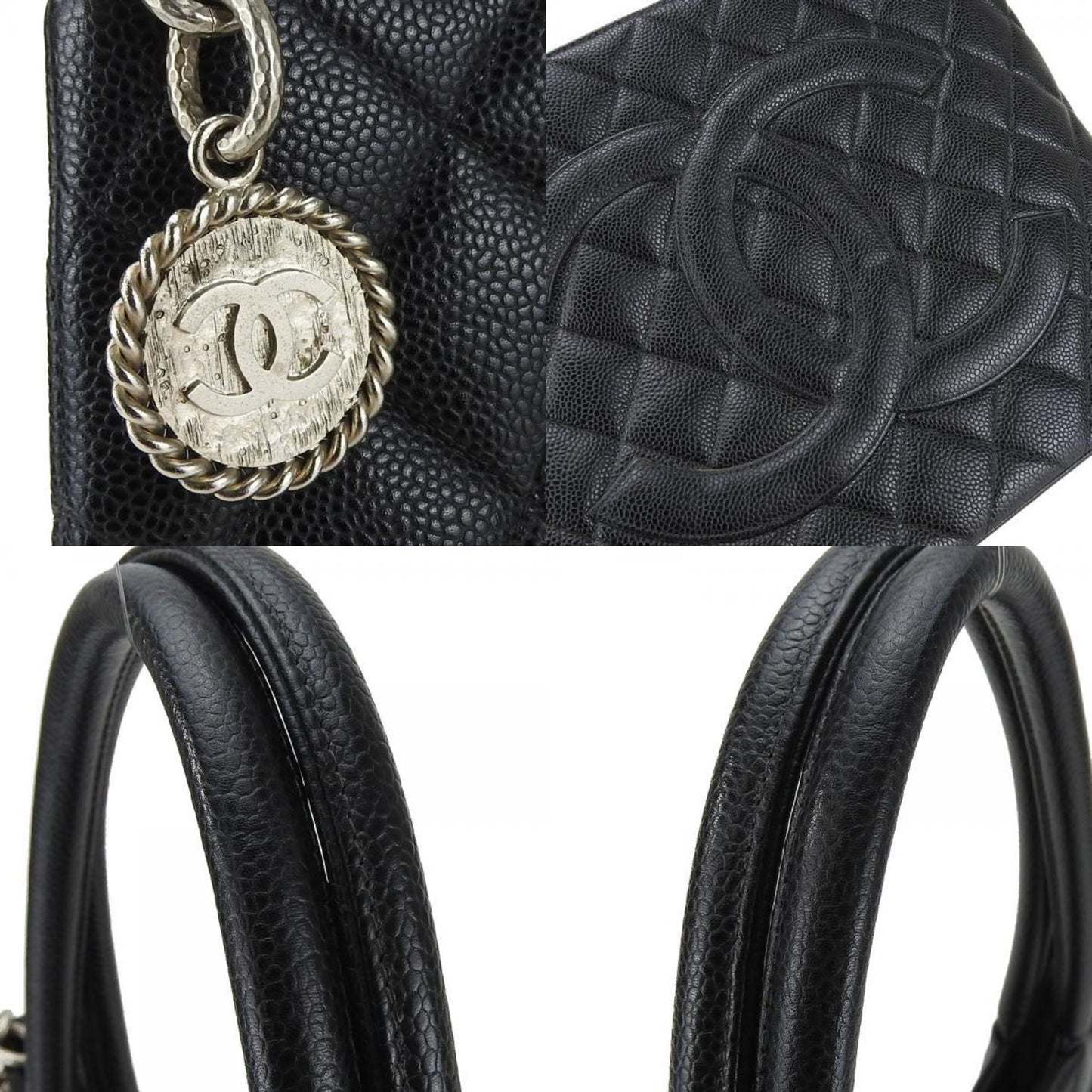 Chanel Medaillon Black Leather Tote Bag