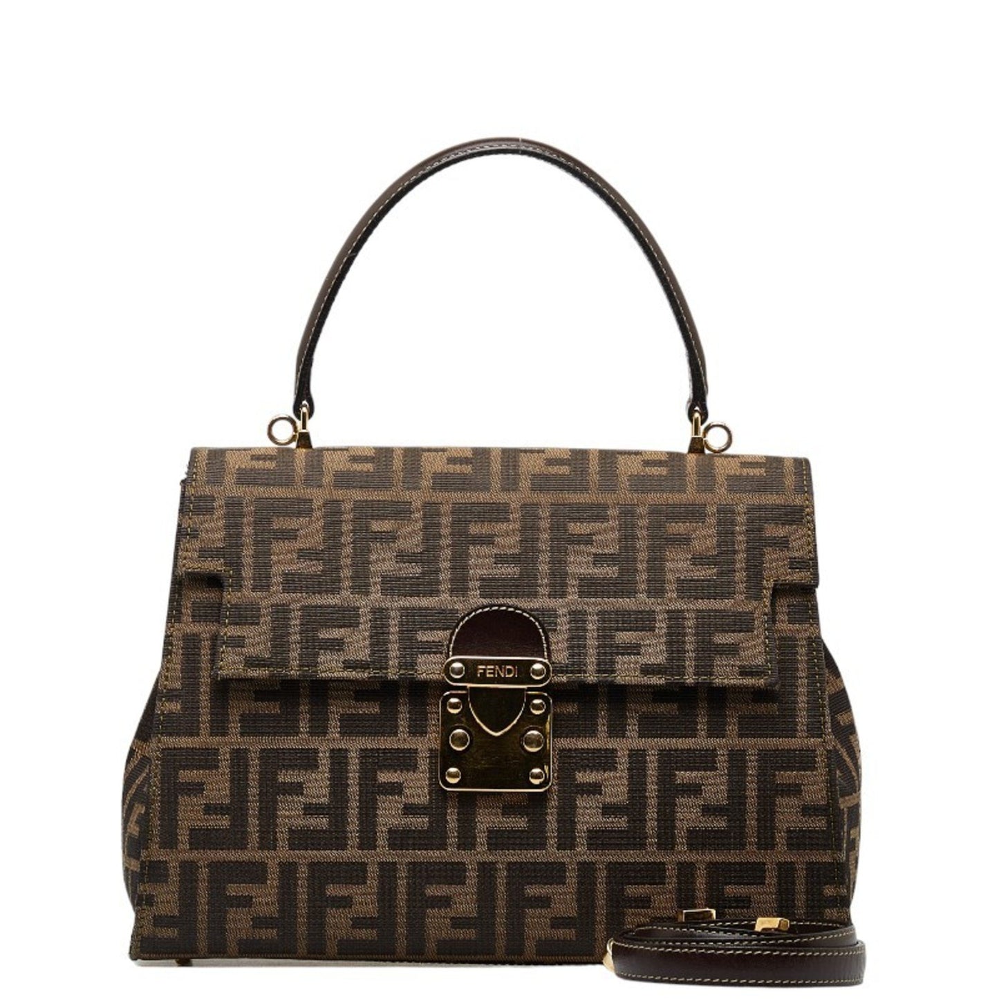 Fendi Zucca Brown Canvas Hand Bag