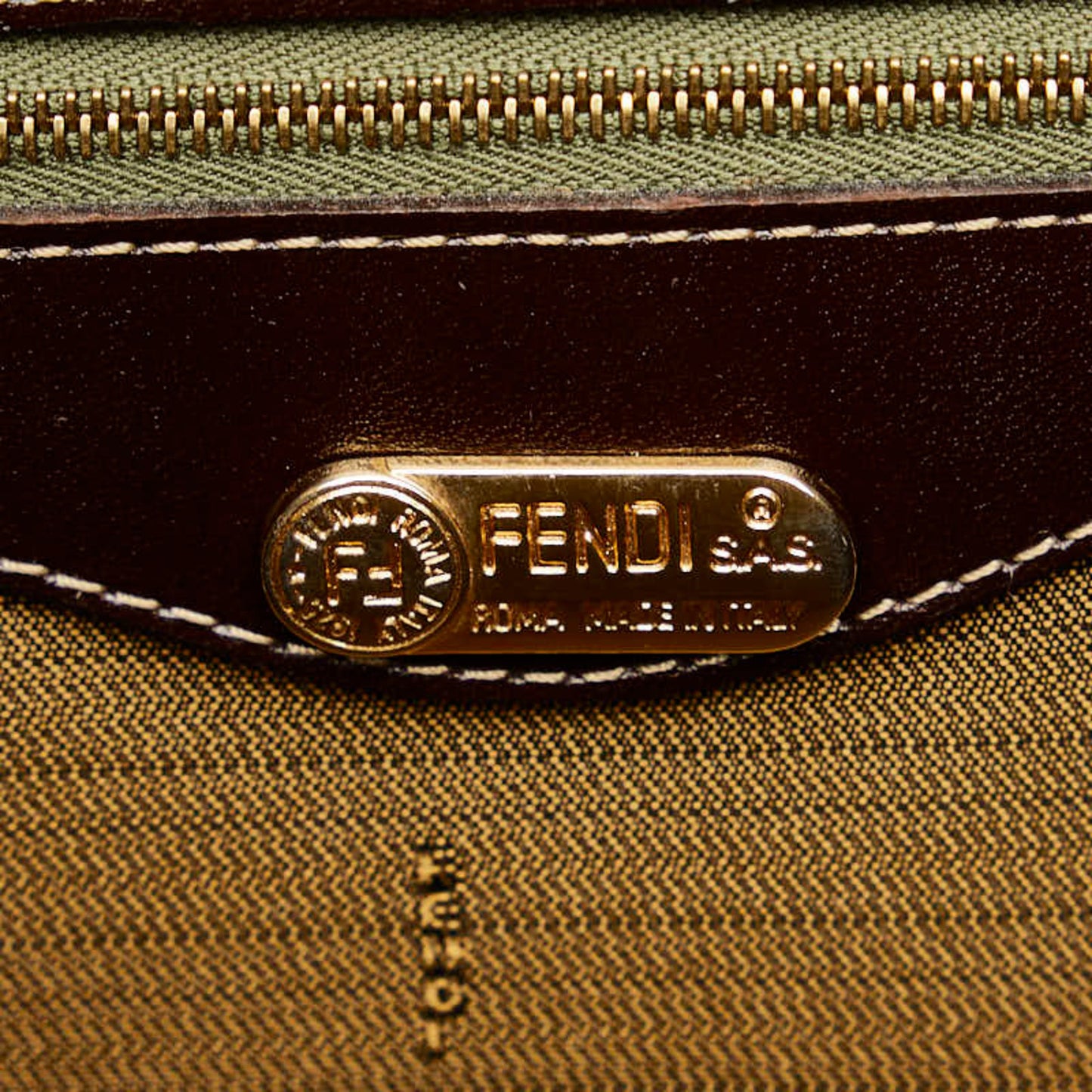 Fendi Zucca Brown Canvas Hand Bag