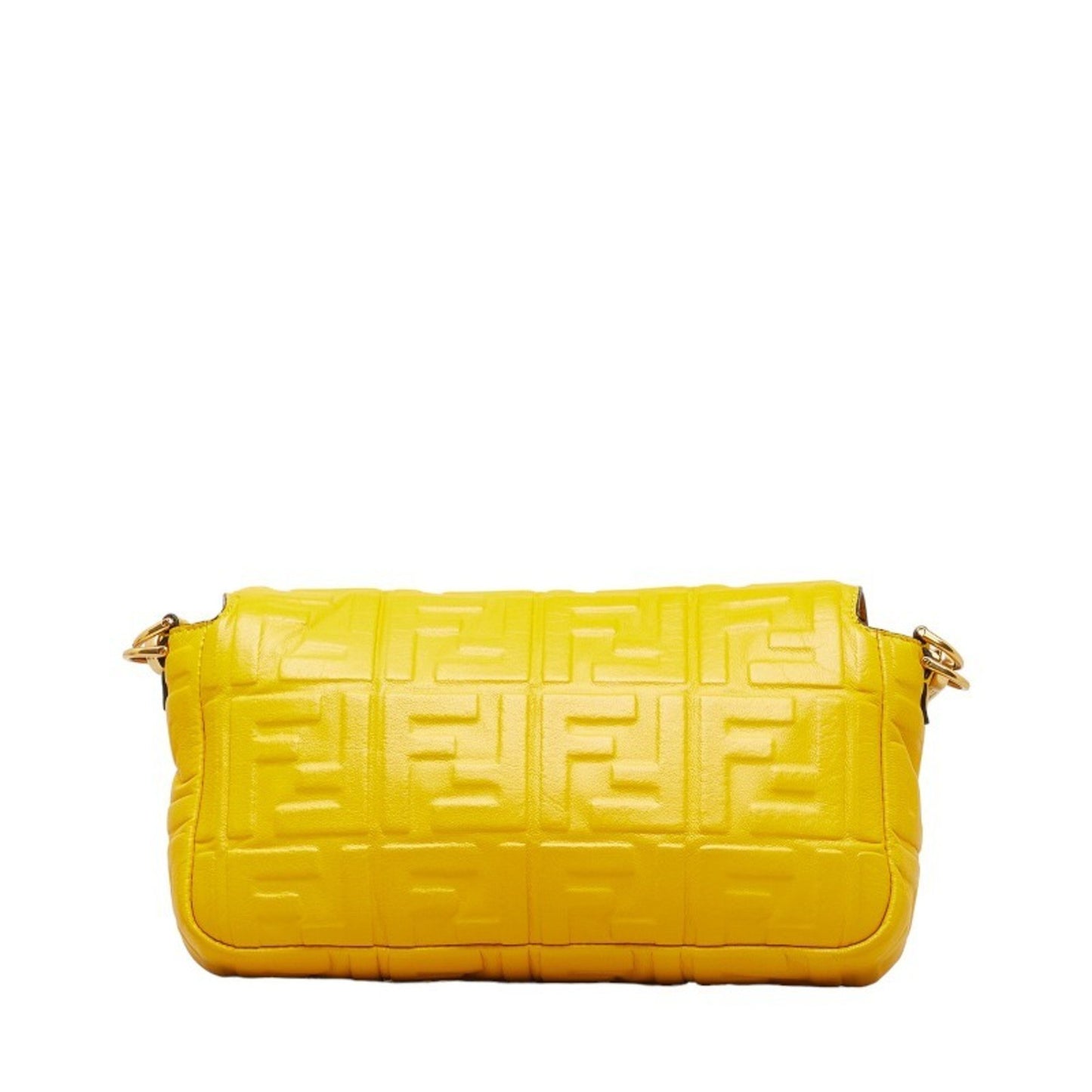 Fendi Zucca Yellow Leather Shoulder Bag