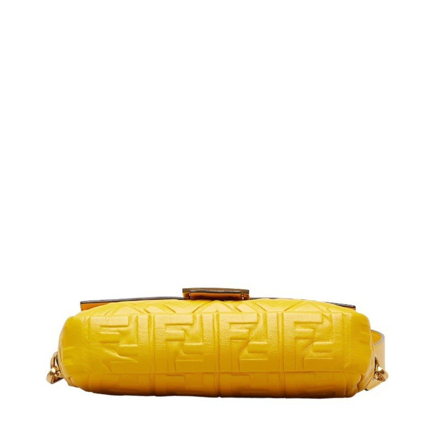 Fendi Zucca Yellow Leather Shoulder Bag