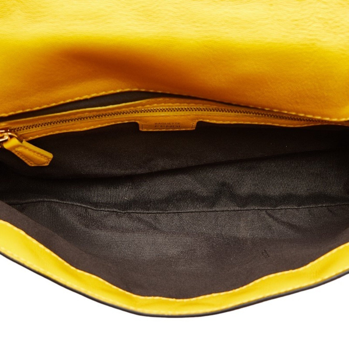 Fendi Zucca Yellow Leather Shoulder Bag