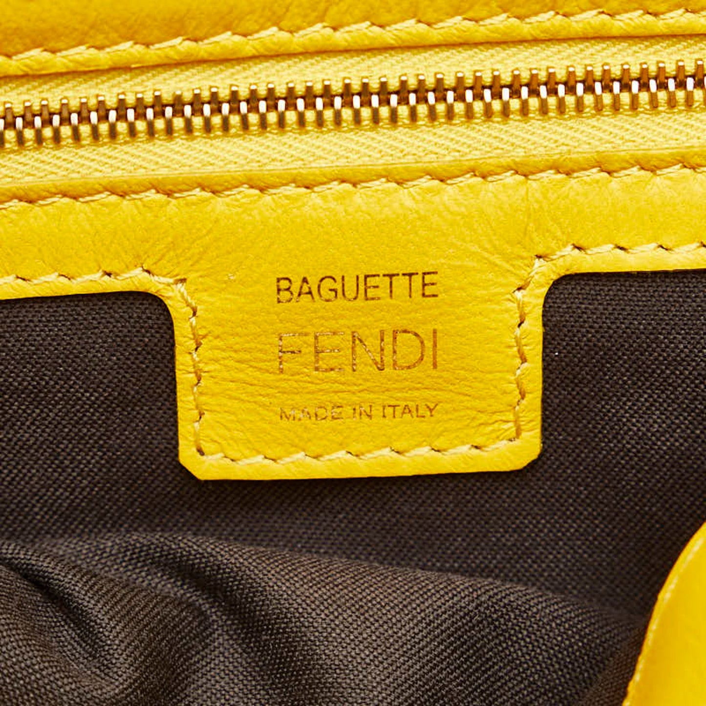 Fendi Zucca Yellow Leather Shoulder Bag