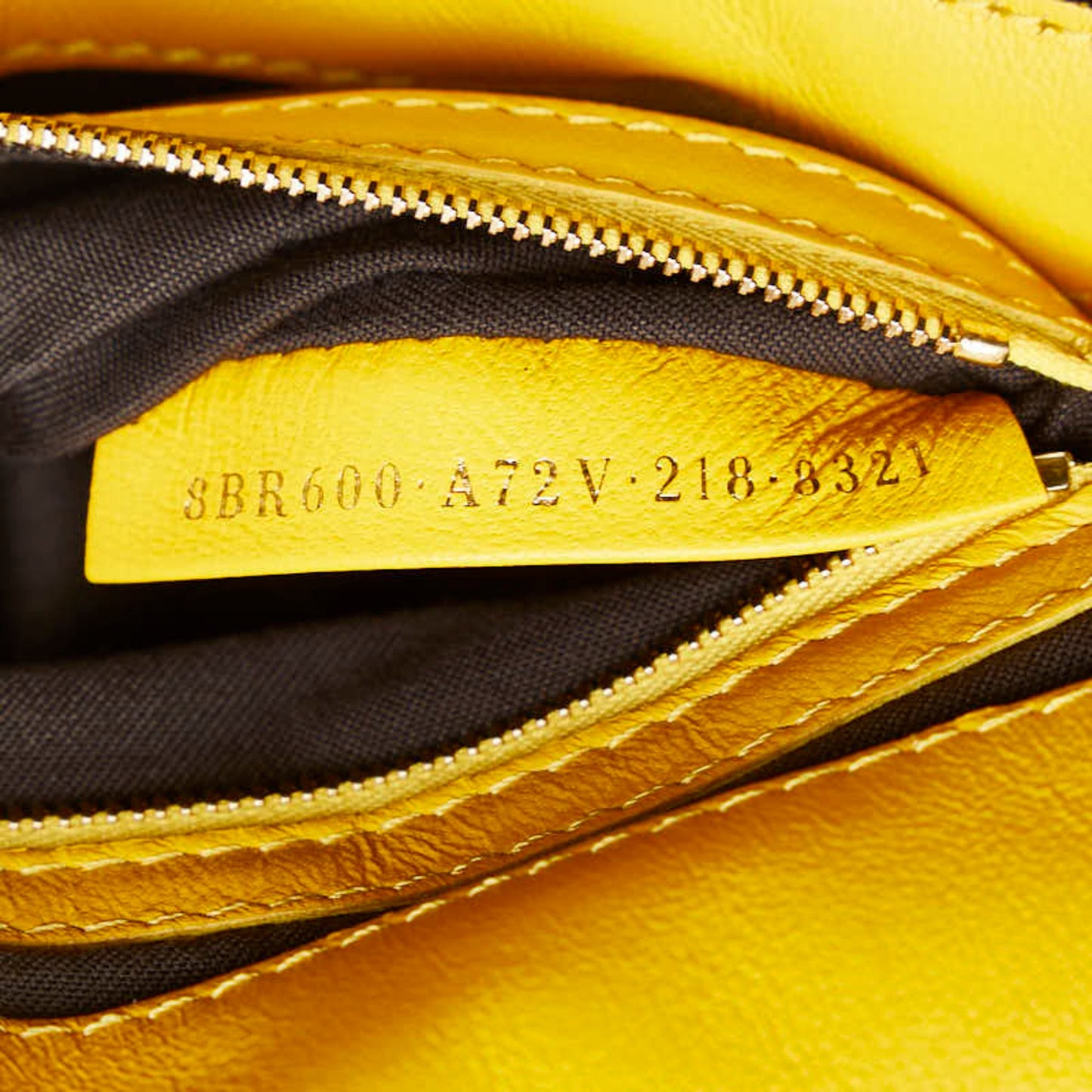 Fendi Zucca Yellow Leather Shoulder Bag