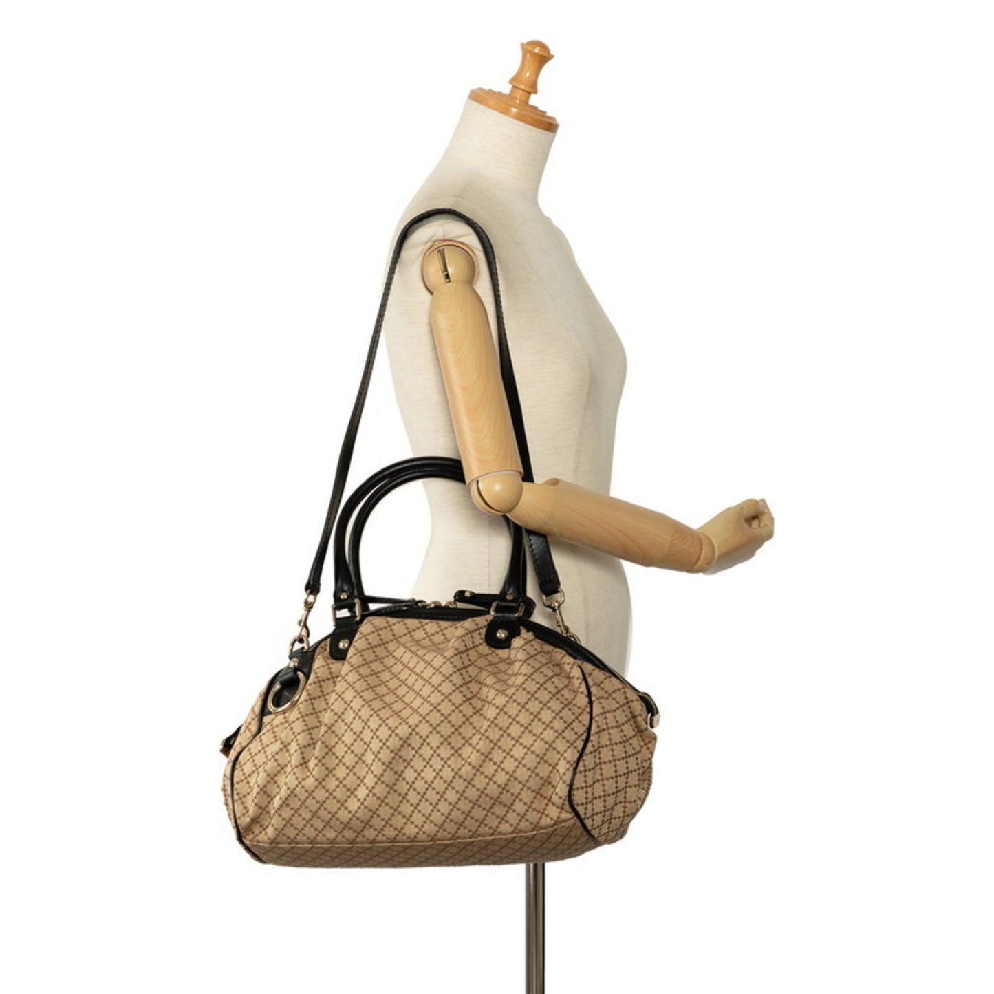 Gucci Sukey Beige Canvas Shoulder Bag