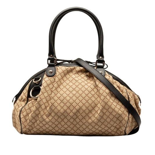 Gucci Sukey Beige Canvas Shoulder Bag