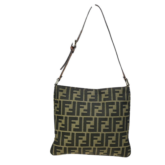 Fendi Zucca Brown Canvas Shoulder Bag