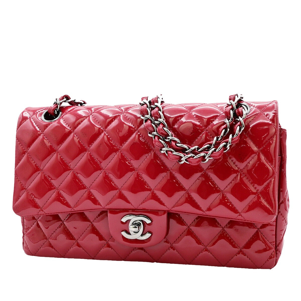 Chanel Timeless Red Patent Leather Shoulder Bag