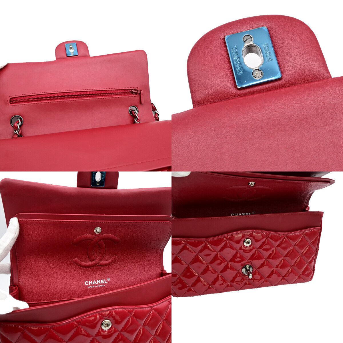 Chanel Timeless Red Patent Leather Shoulder Bag