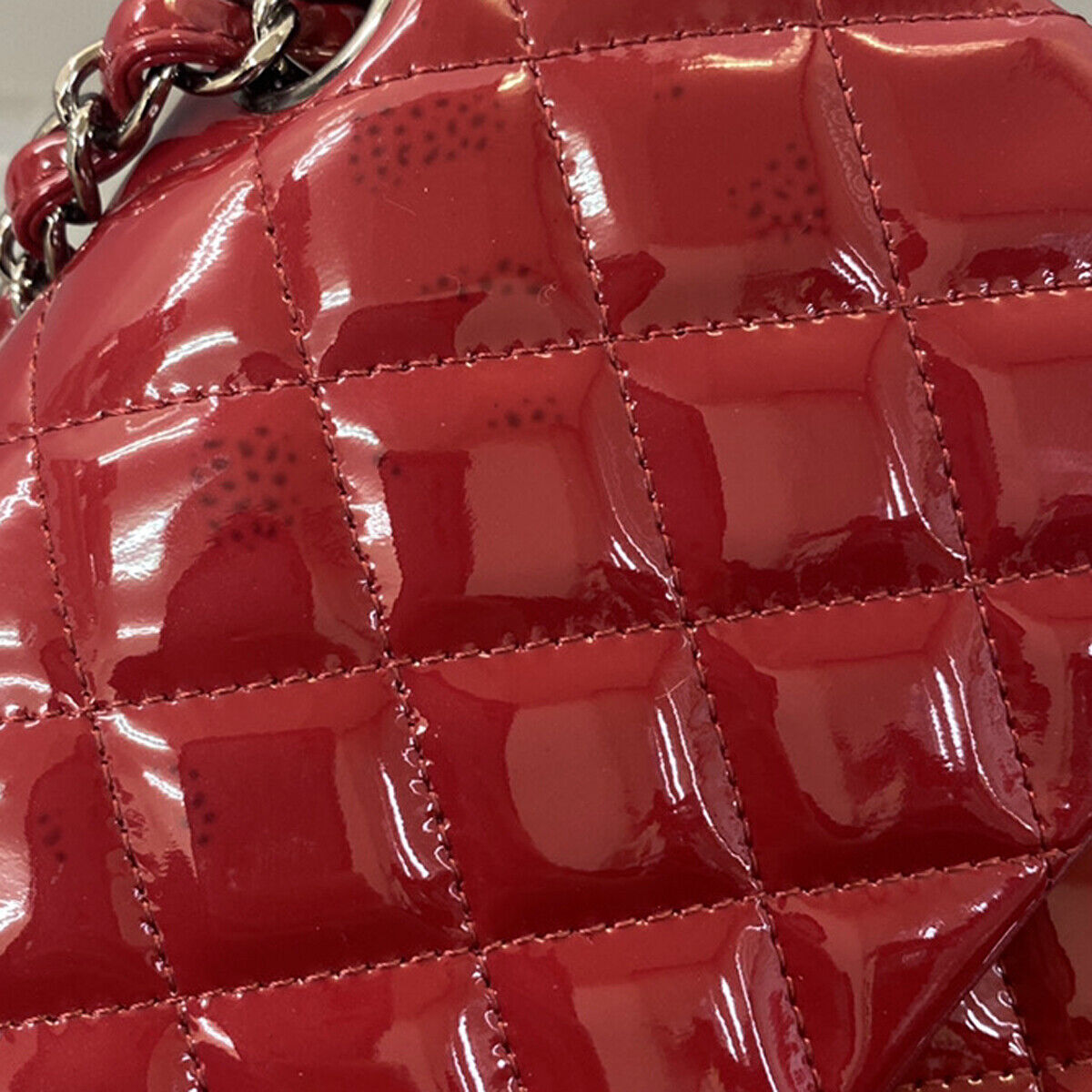 Chanel Timeless Red Patent Leather Shoulder Bag