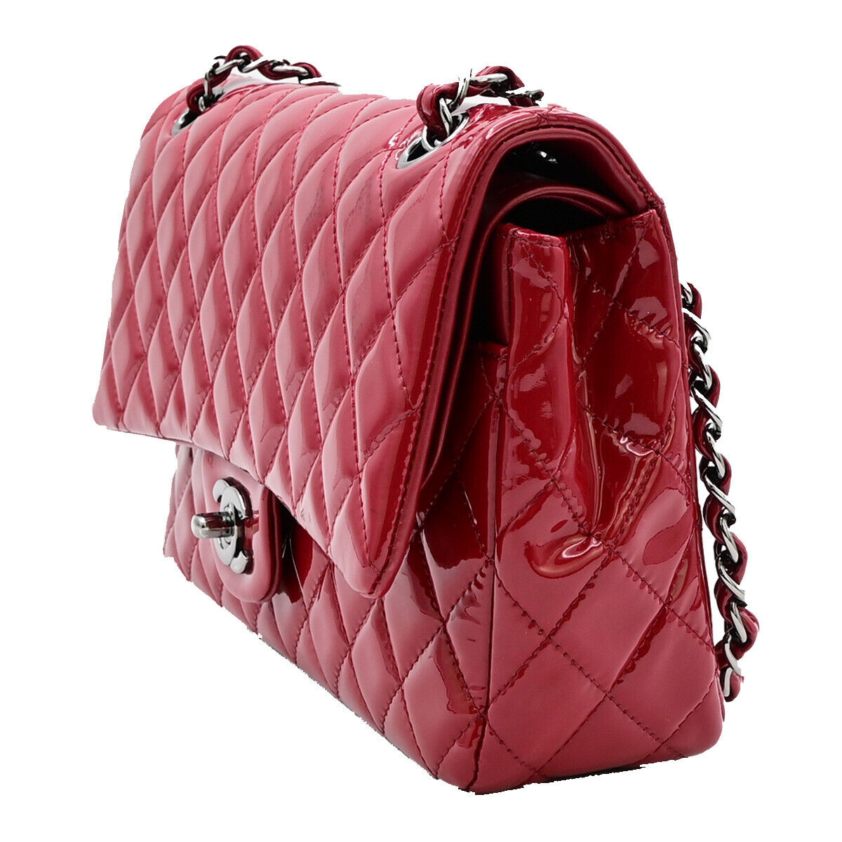 Chanel Timeless Red Patent Leather Shoulder Bag