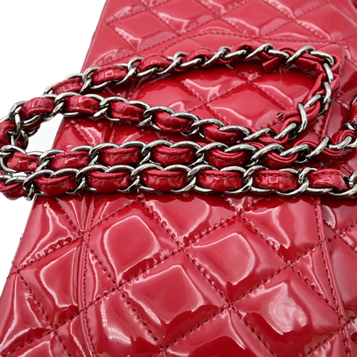 Chanel Timeless Red Patent Leather Shoulder Bag