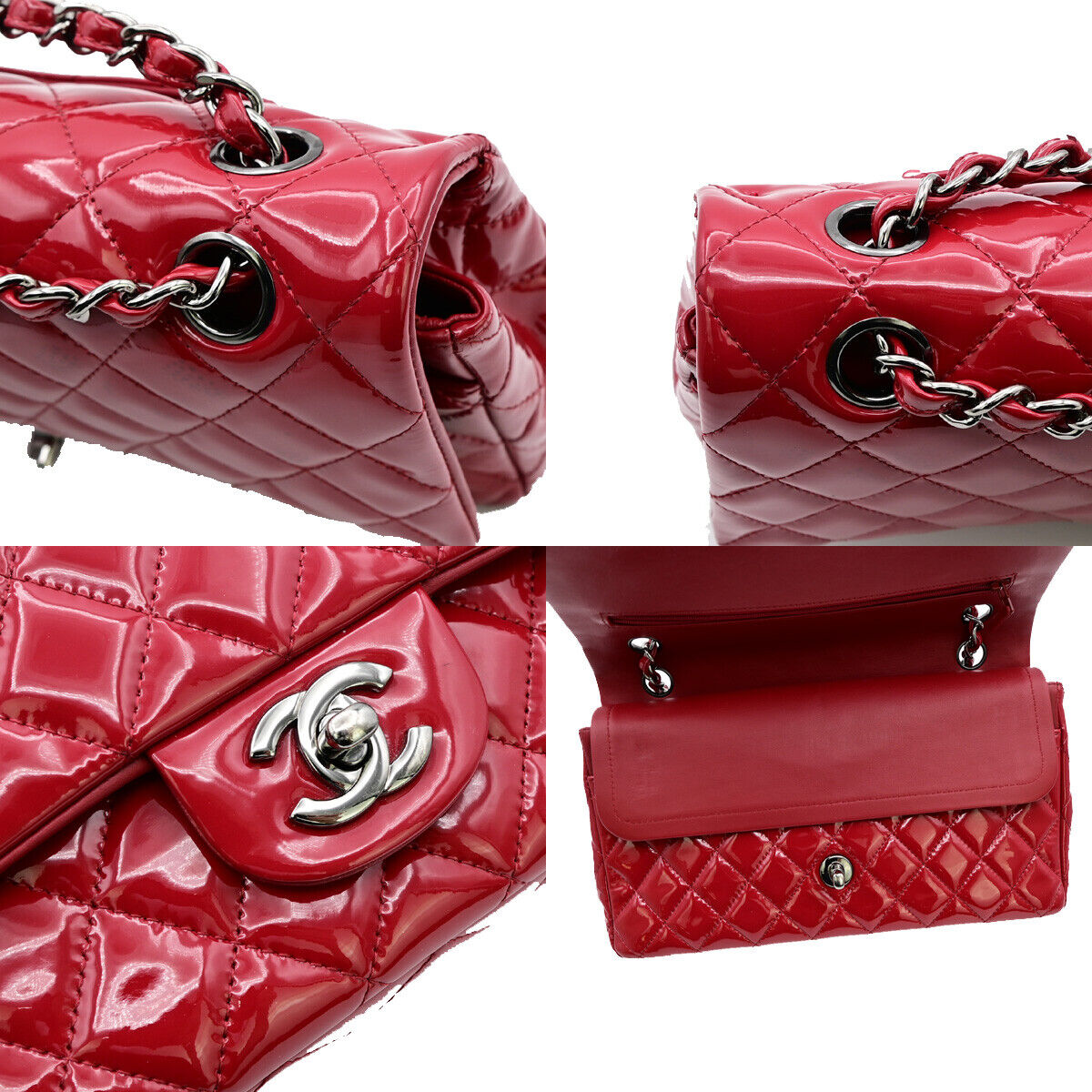 Chanel Timeless Red Patent Leather Shoulder Bag