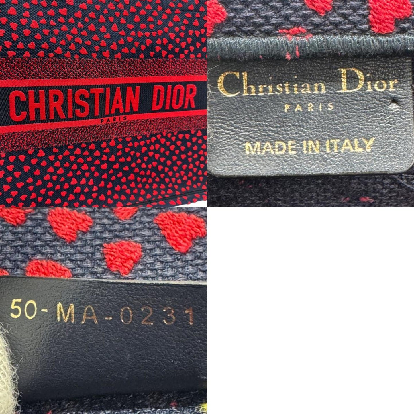 Dior Book Tote Red Canvas Hand Bag