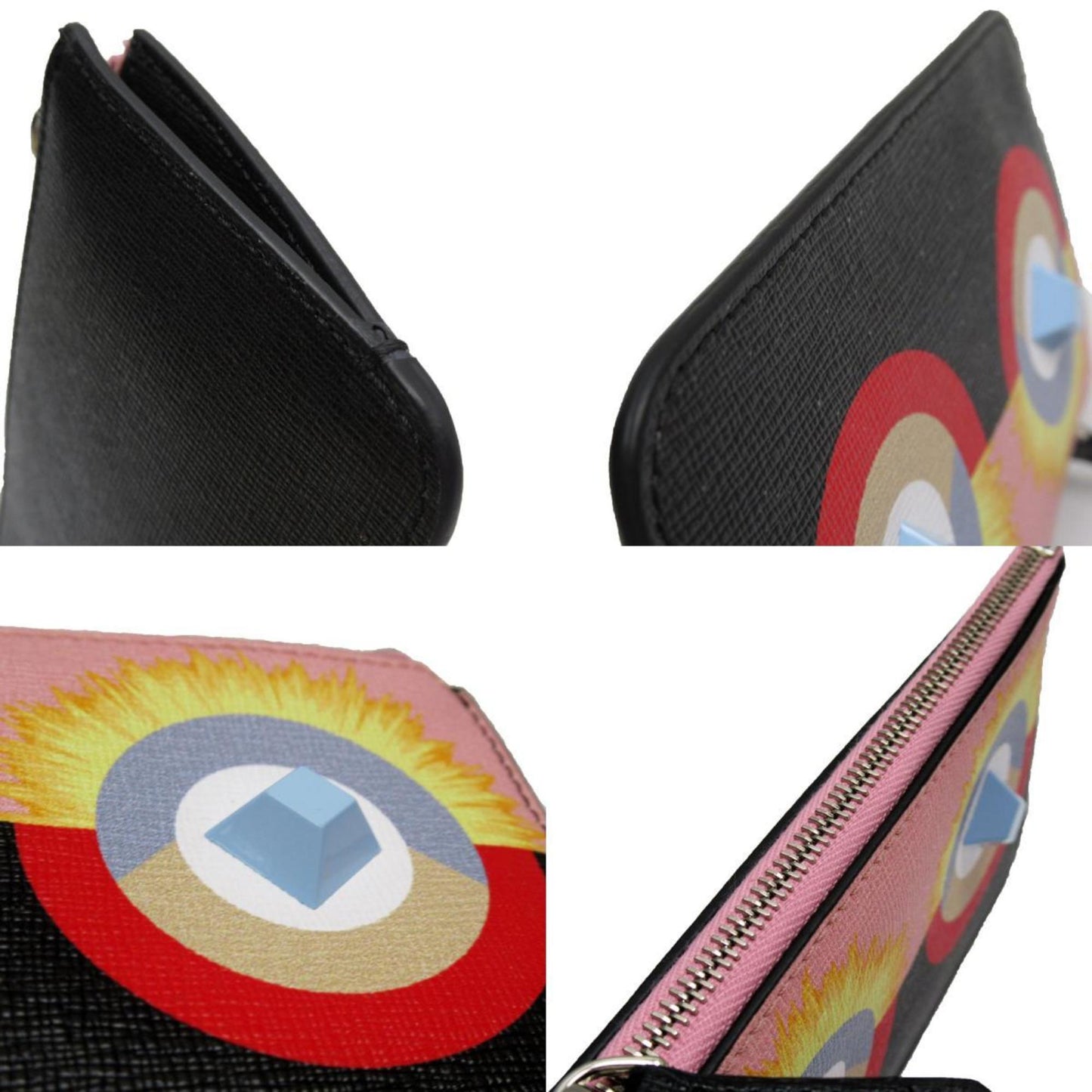 Fendi Monster Black Leather Wallet Accessories