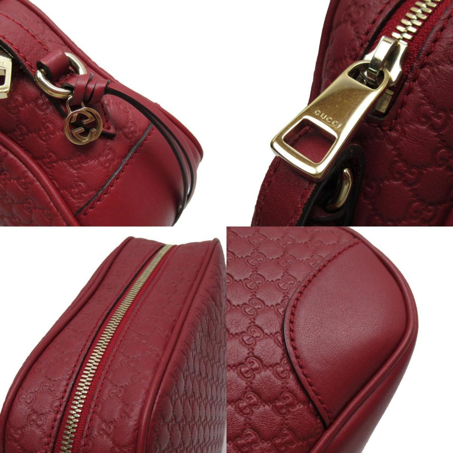 Gucci Micro guccissima Red Leather Shoulder Bag