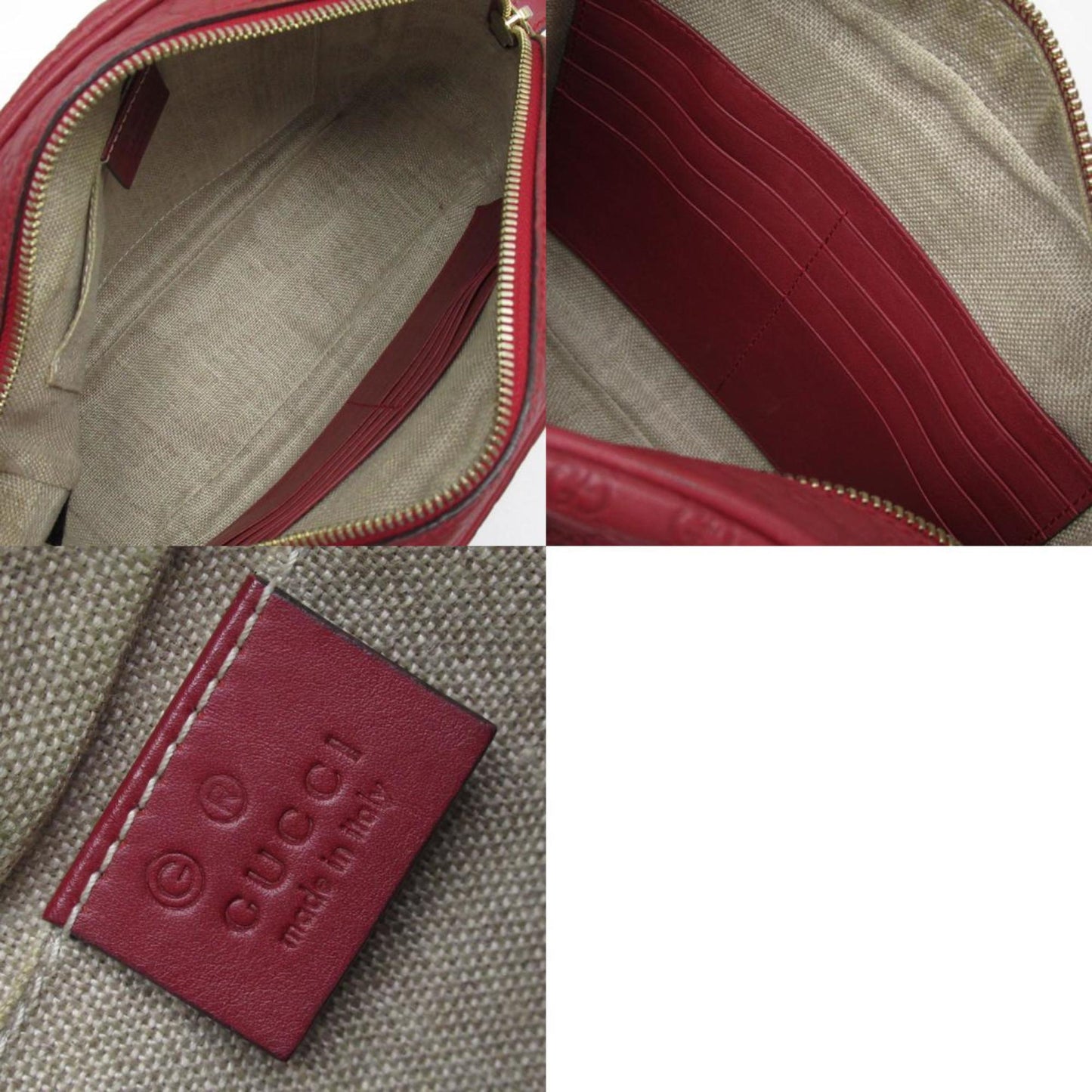 Gucci Micro guccissima Red Leather Shoulder Bag