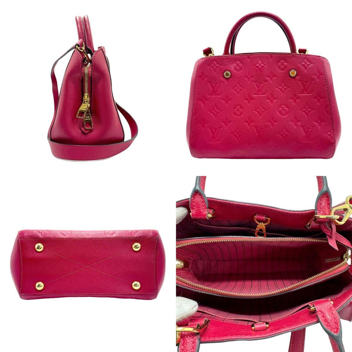 Louis Vuitton Montaigne Red Leather Shoulder Bag