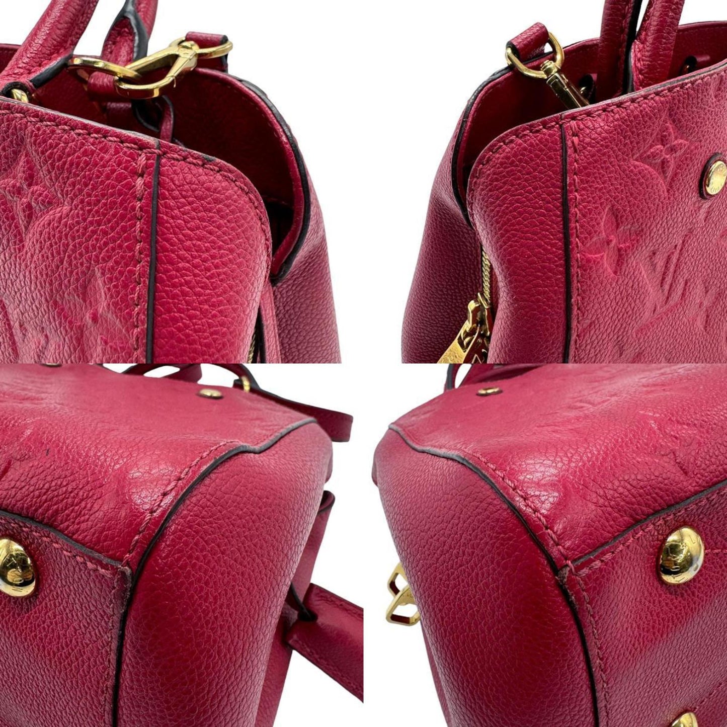 Louis Vuitton Montaigne Red Leather Shoulder Bag