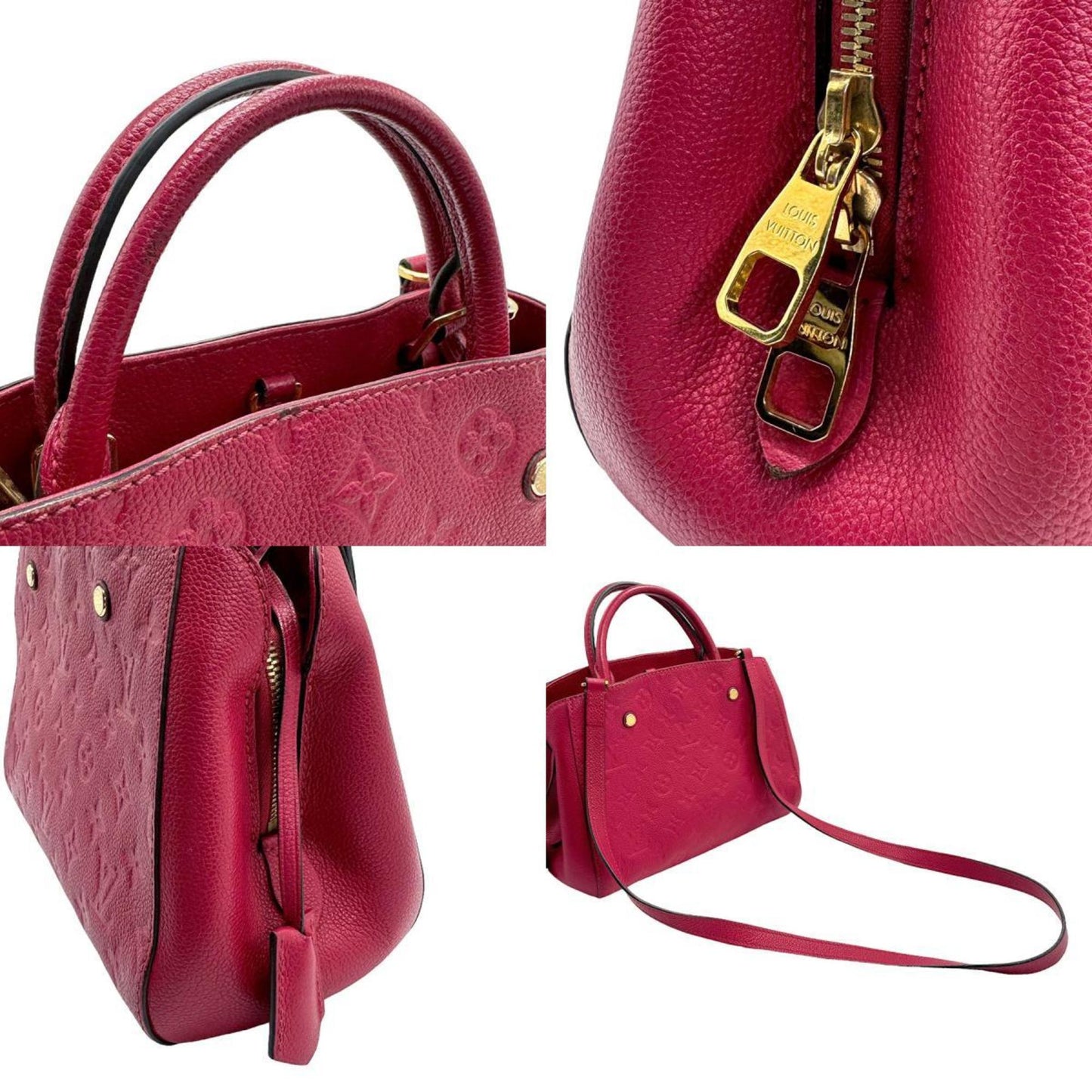 Louis Vuitton Montaigne Red Leather Shoulder Bag