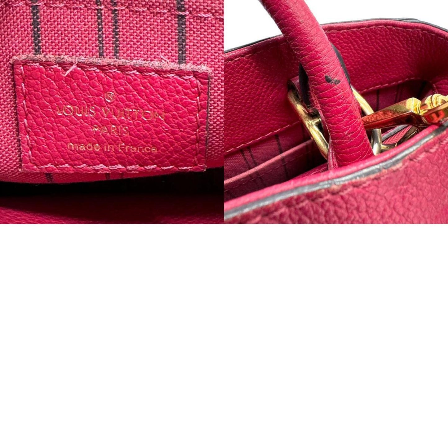 Louis Vuitton Montaigne Red Leather Shoulder Bag