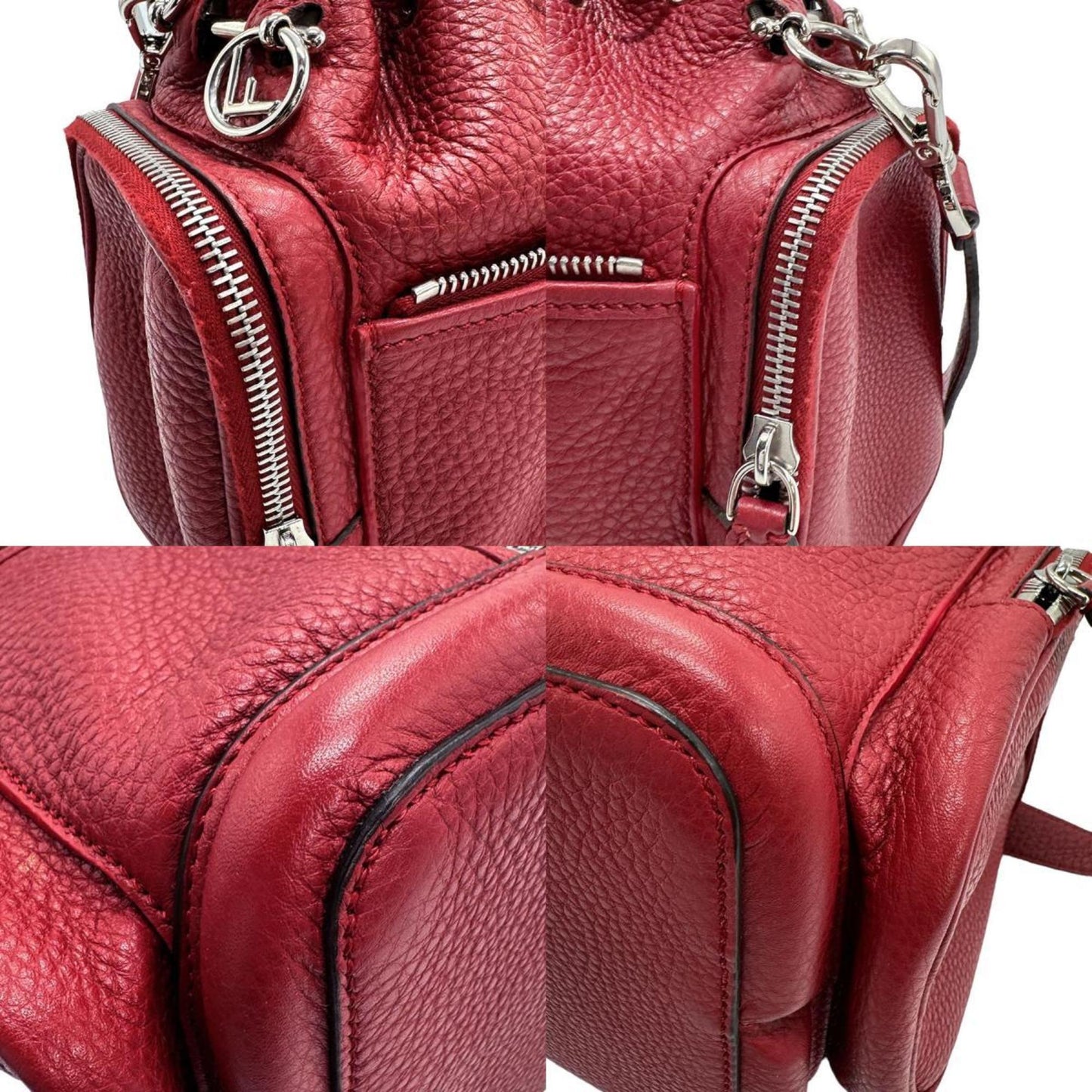 Fendi Anna Selleria Red Leather Shopper Bag