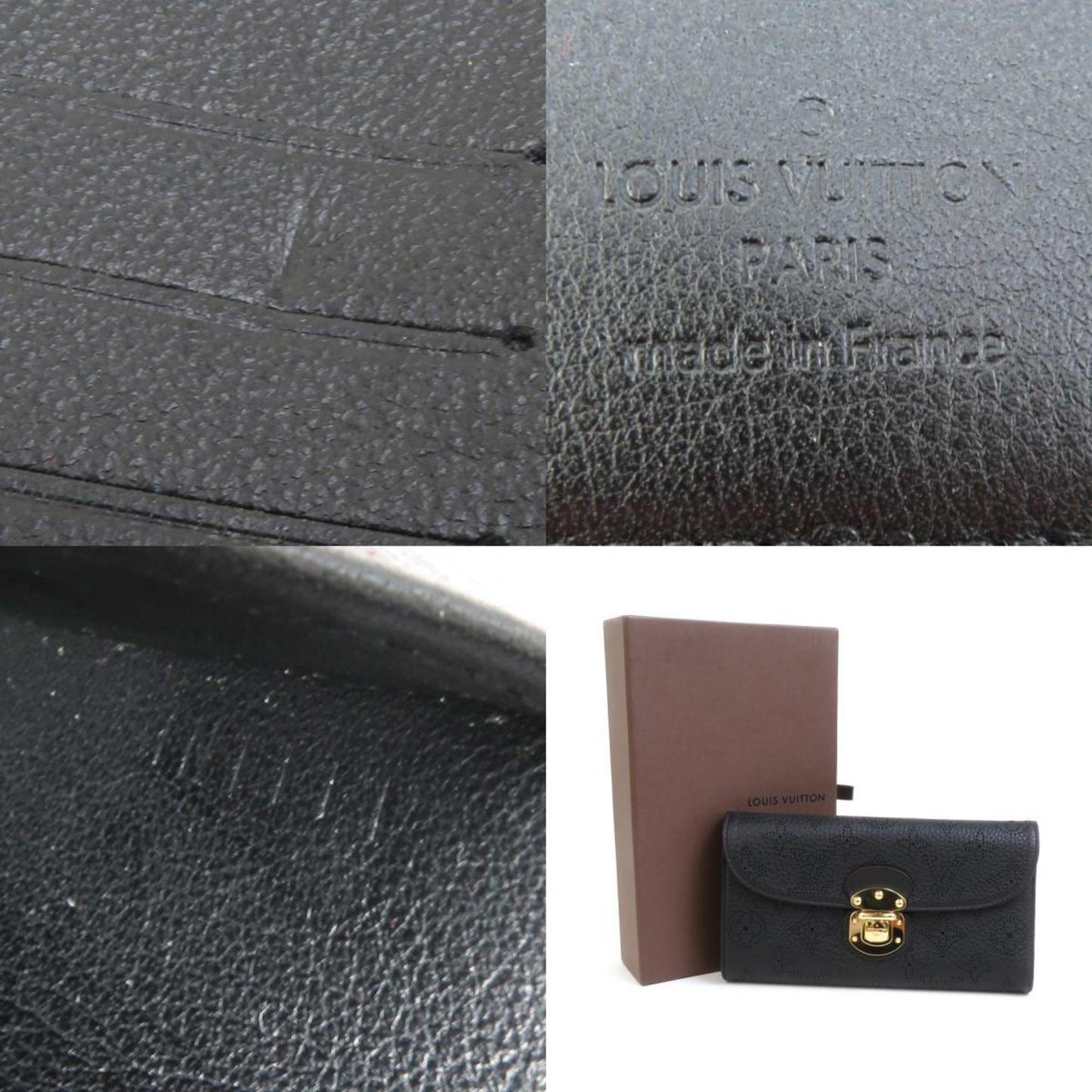 Louis Vuitton Portefeuille Amelia Black Leather Wallet Accessories