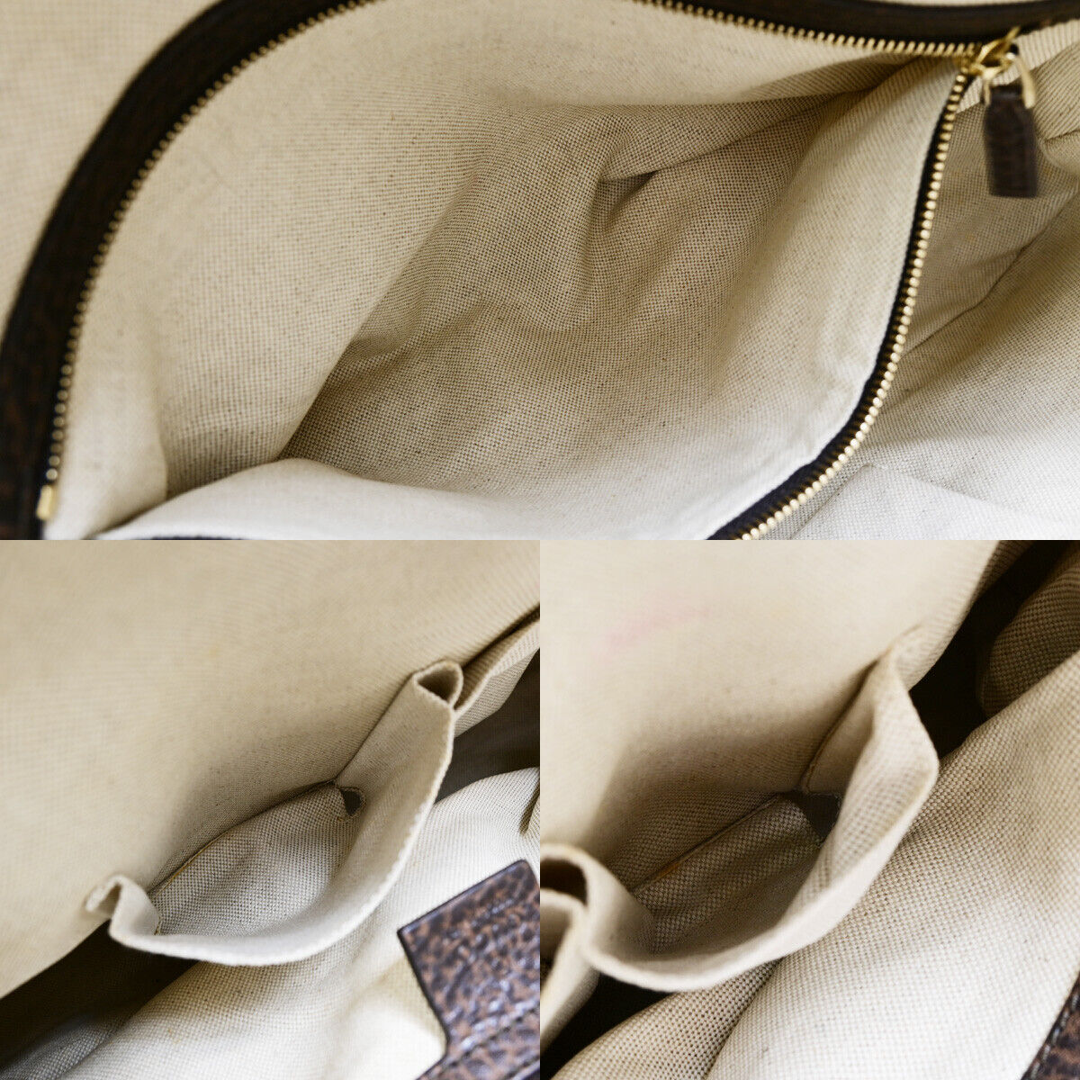 Gucci Horsebit Beige Canvas Hand Bag