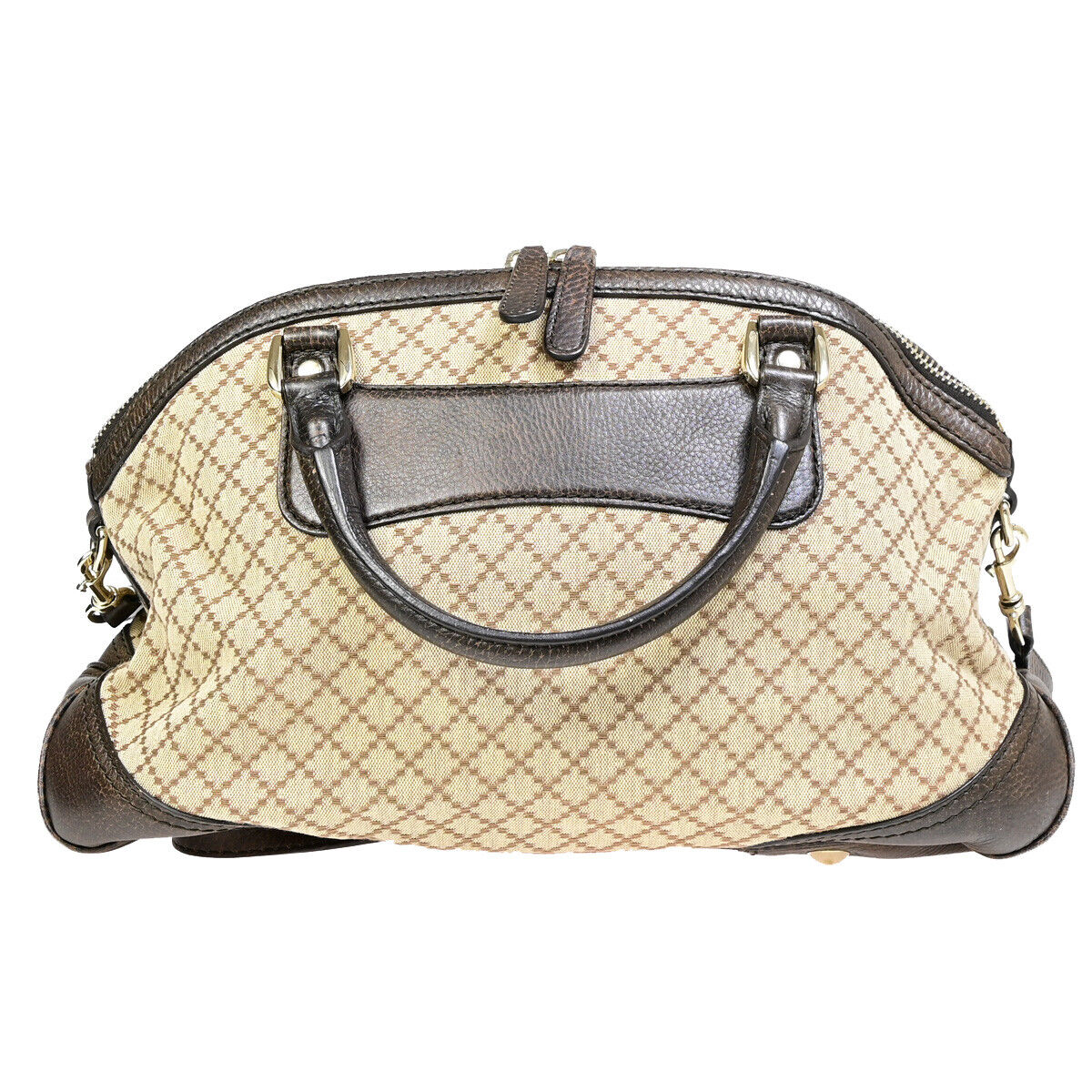 Gucci Horsebit Beige Canvas Hand Bag