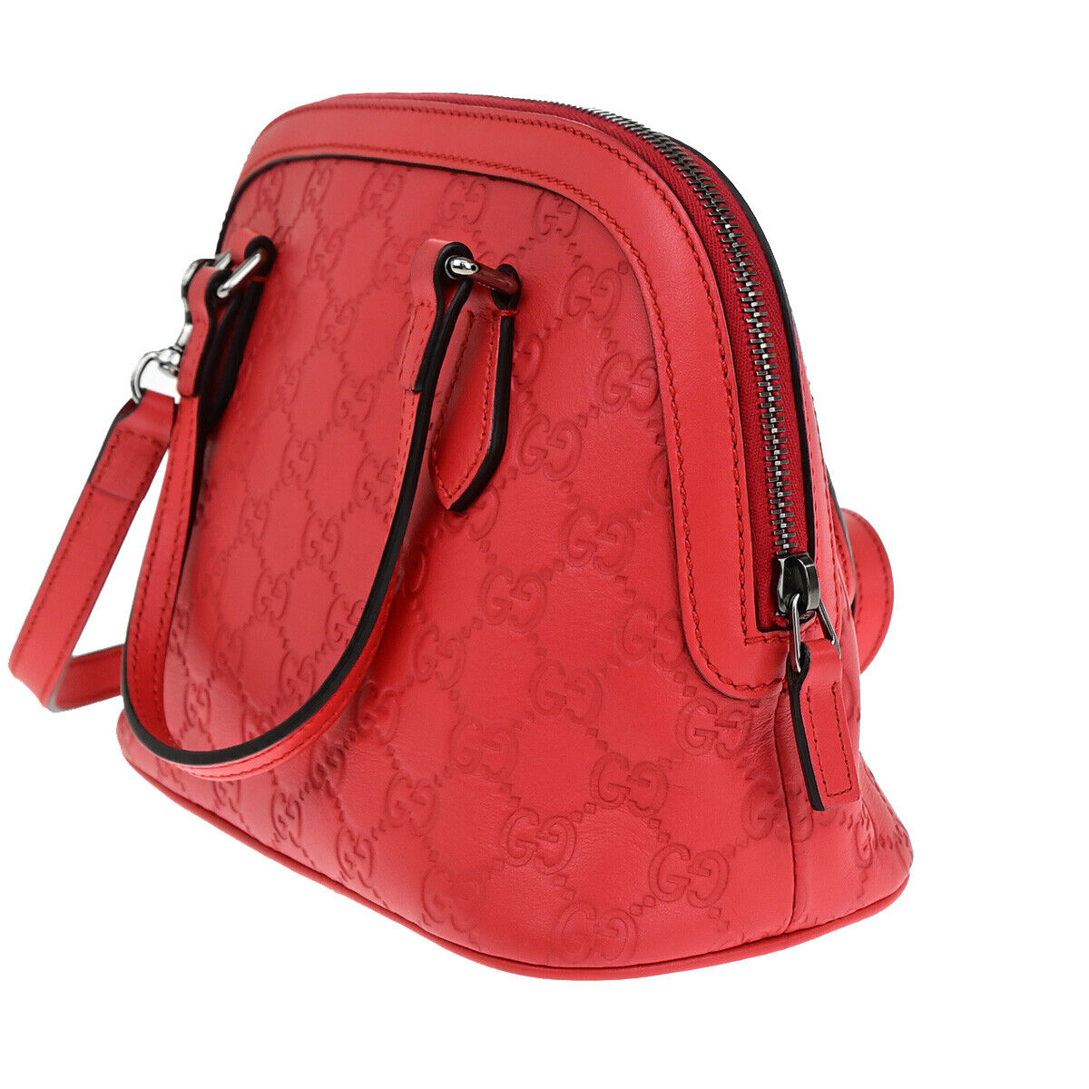 Gucci Dome Red Leather Hand Bag