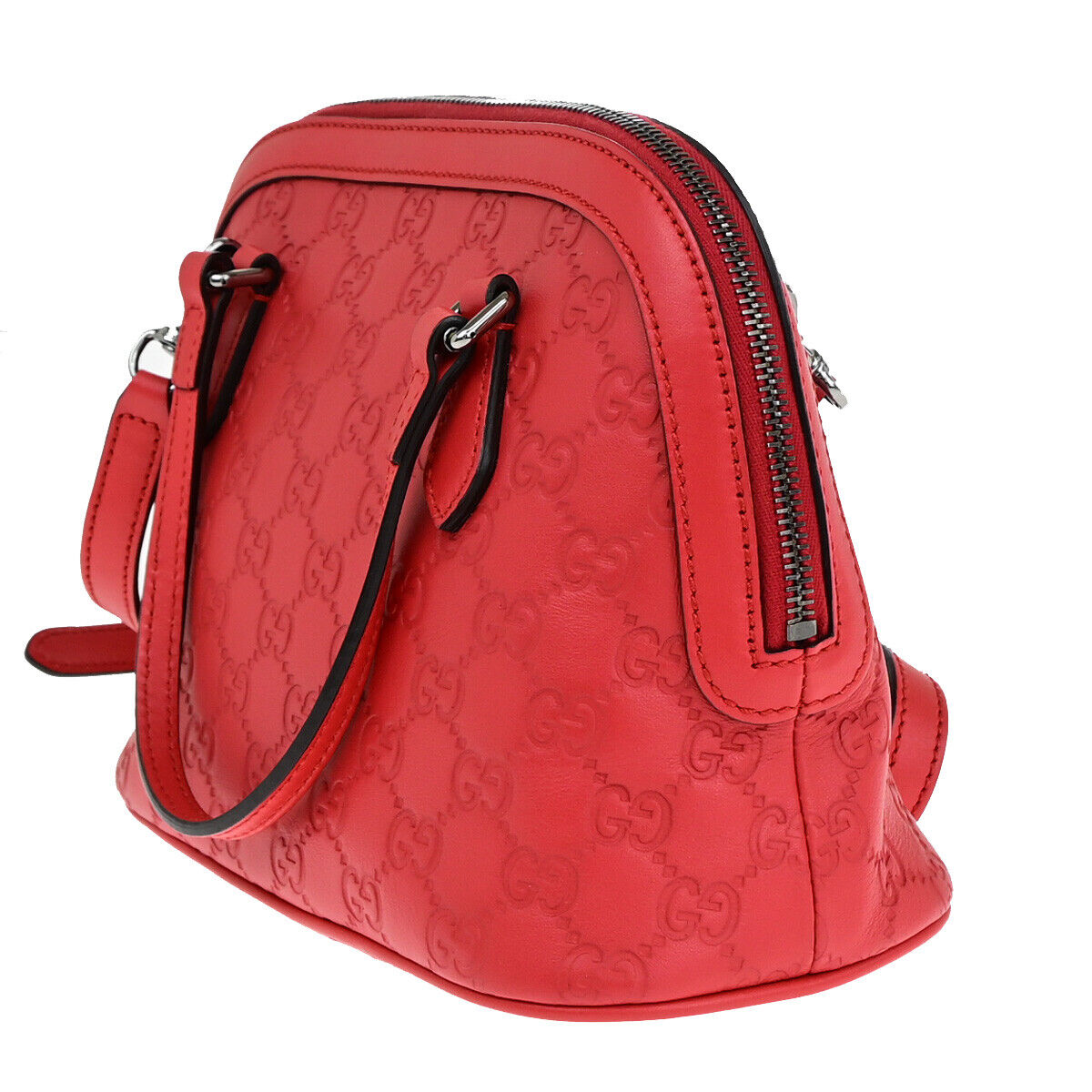 Gucci Dome Red Leather Hand Bag