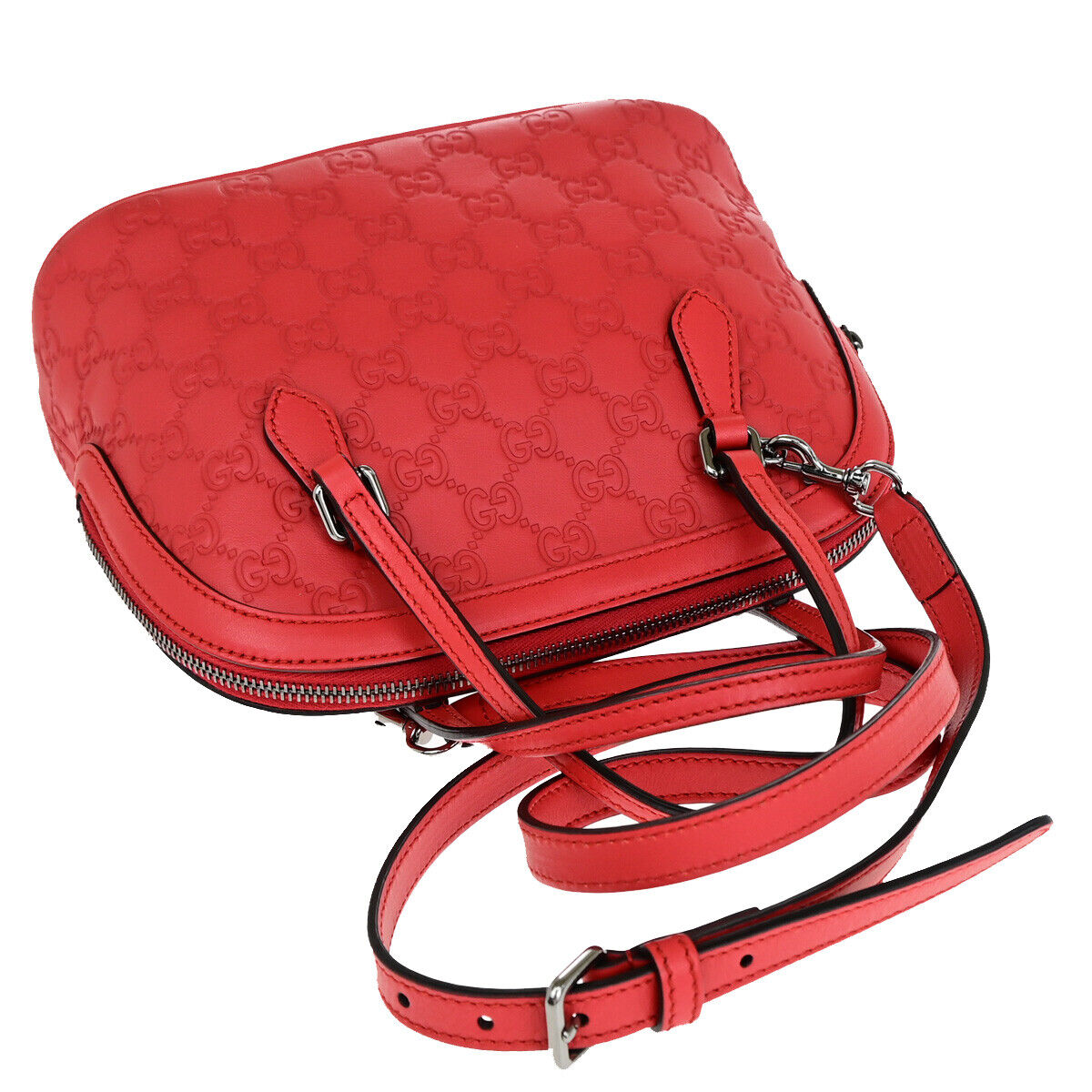 Gucci Dome Red Leather Hand Bag