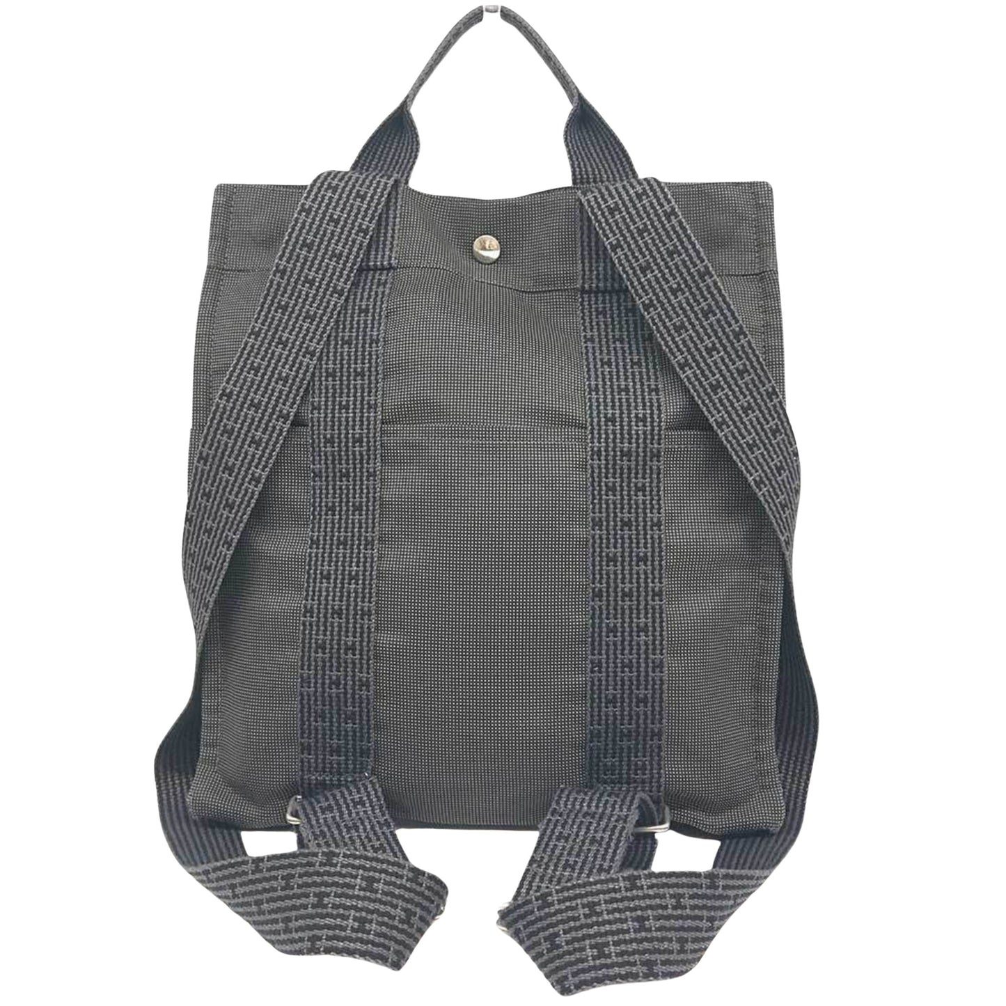 Hermès Herline Grey Canvas Backpack Bag