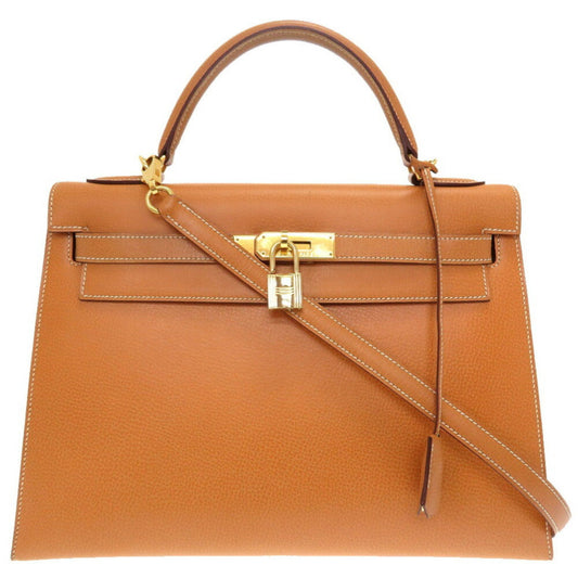 Hermès Kelly 32 Brown Leather Hand Bag