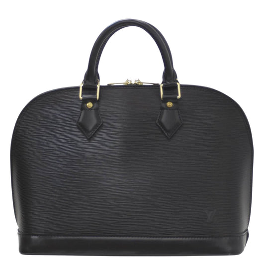 Louis Vuitton Alma Black Leather Hand Bag