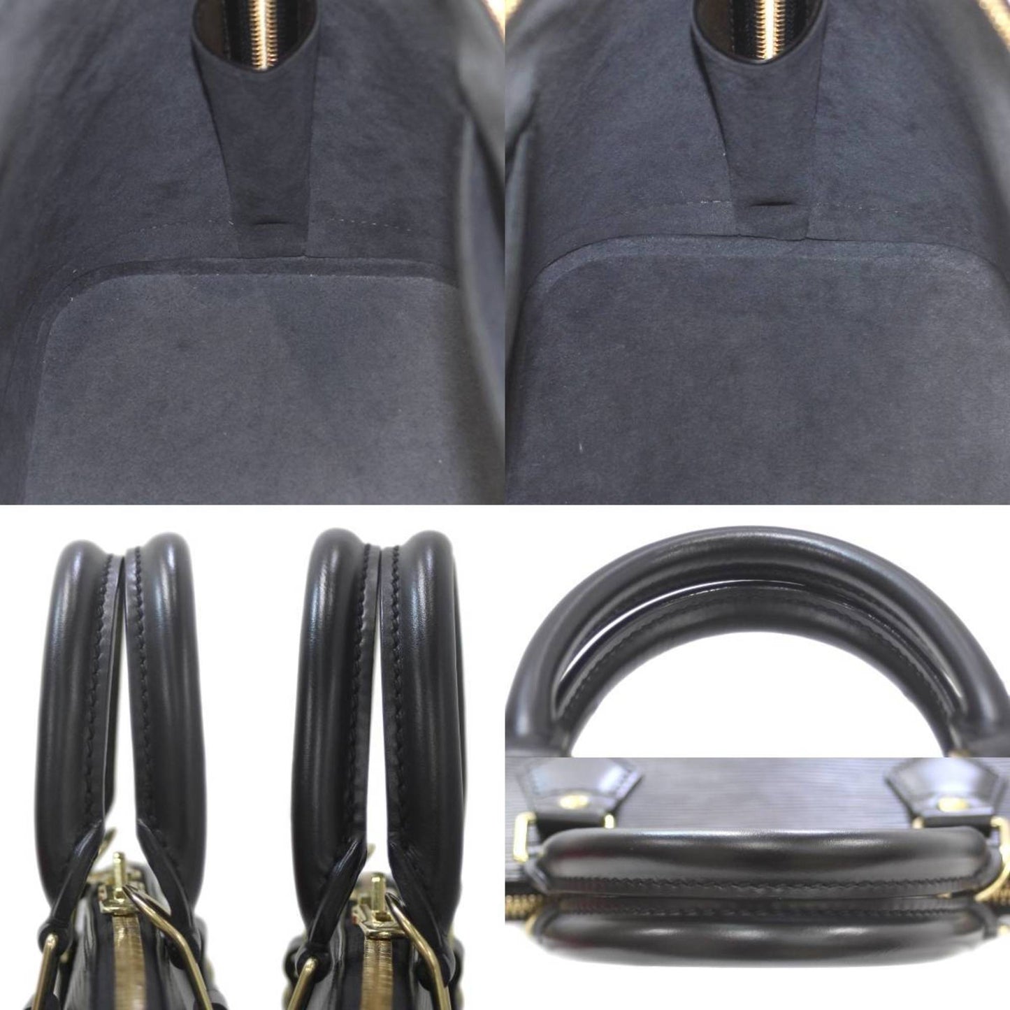 Louis Vuitton Alma Black Leather Hand Bag