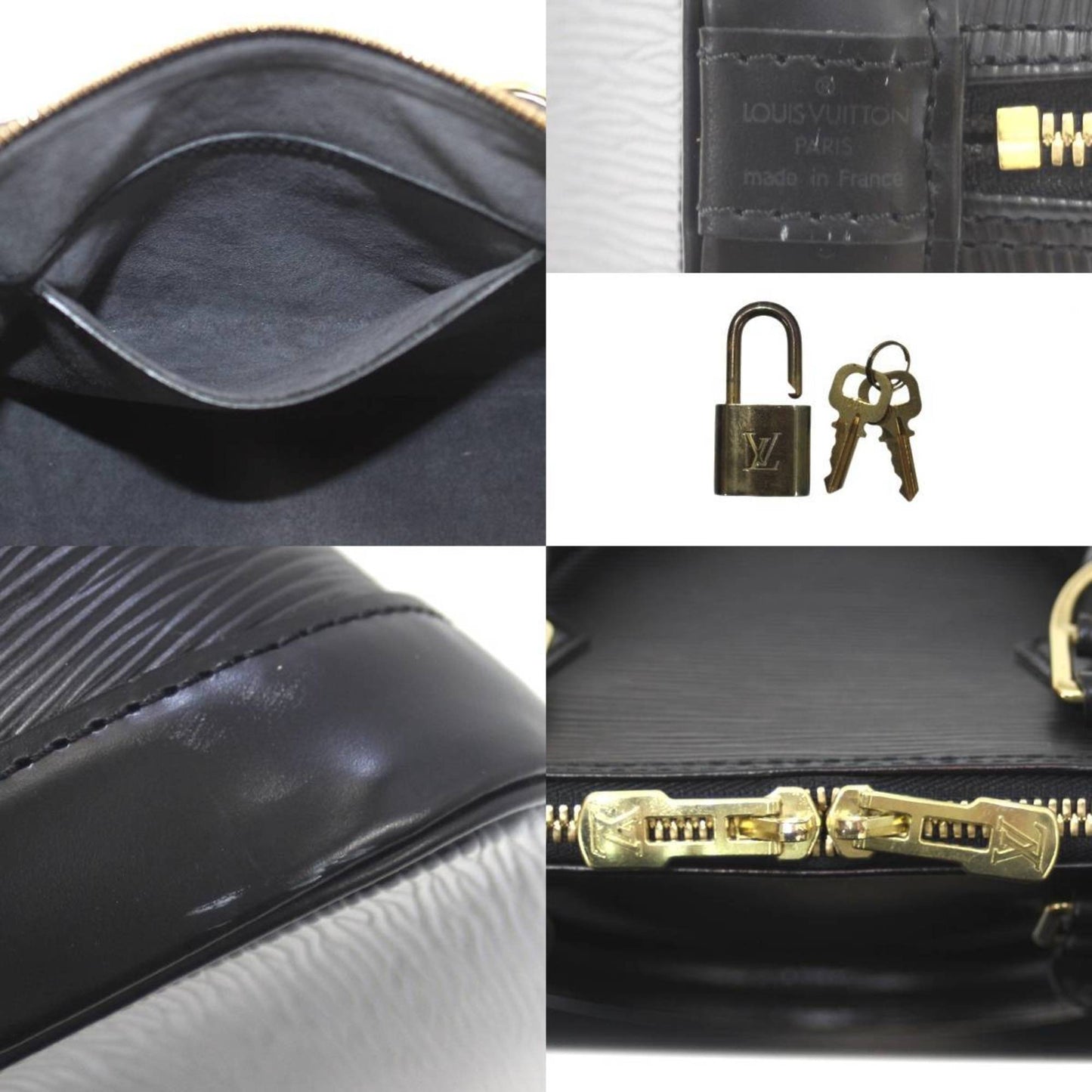 Louis Vuitton Alma Black Leather Hand Bag