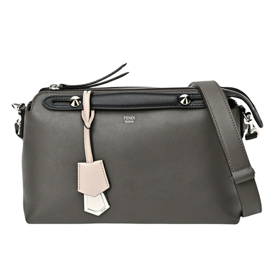 Fendi By the way Medium Grey Leather Shoulder Bag