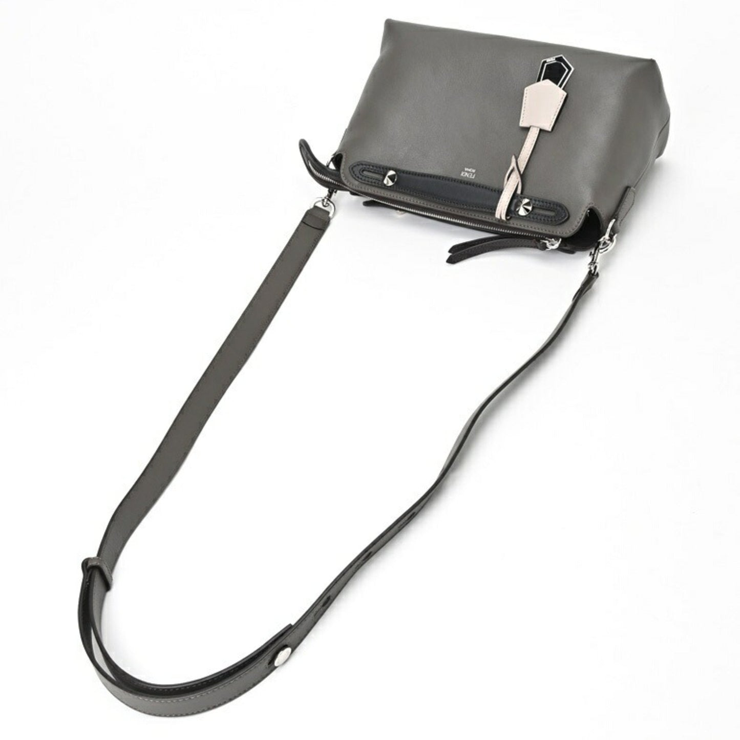 Fendi By the way Medium Grey Leather Shoulder Bag