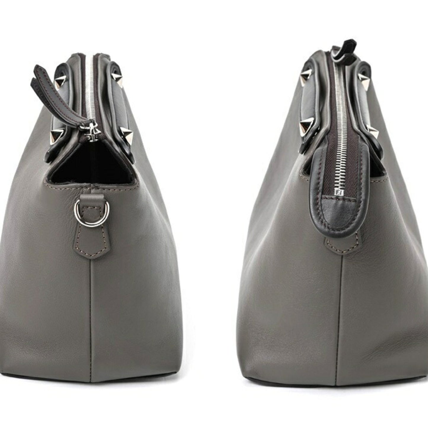 Fendi By the way Medium Grey Leather Shoulder Bag