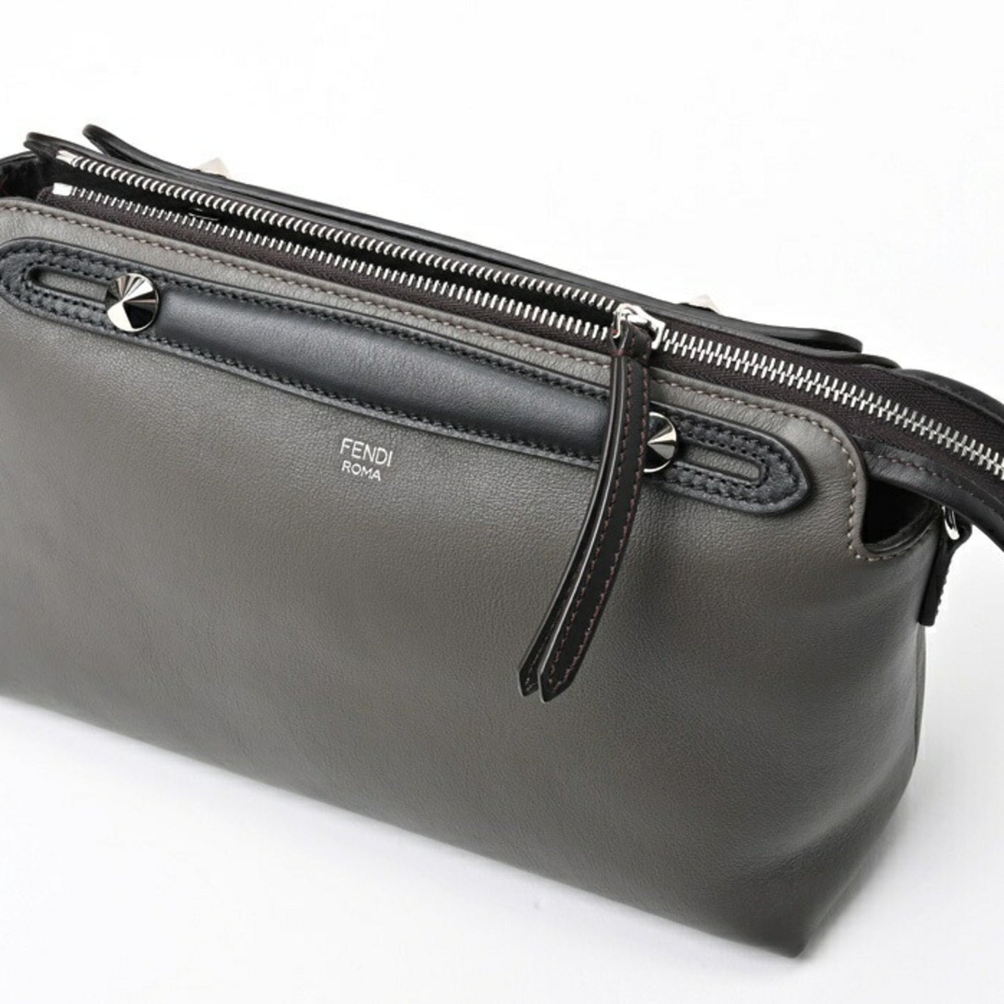 Fendi By the way Medium Grey Leather Shoulder Bag