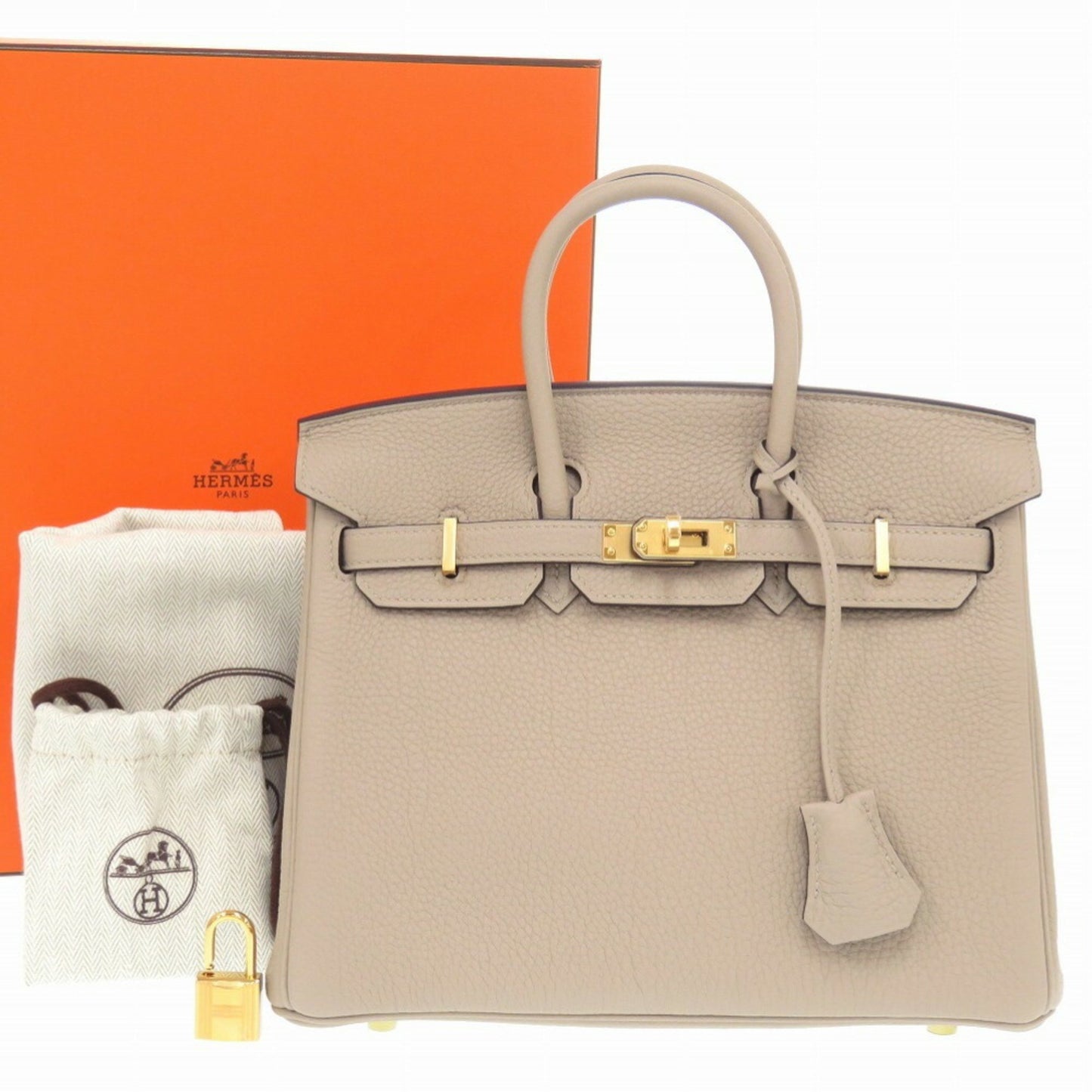 Hermès Birkin 25 Grey Leather Hand Bag