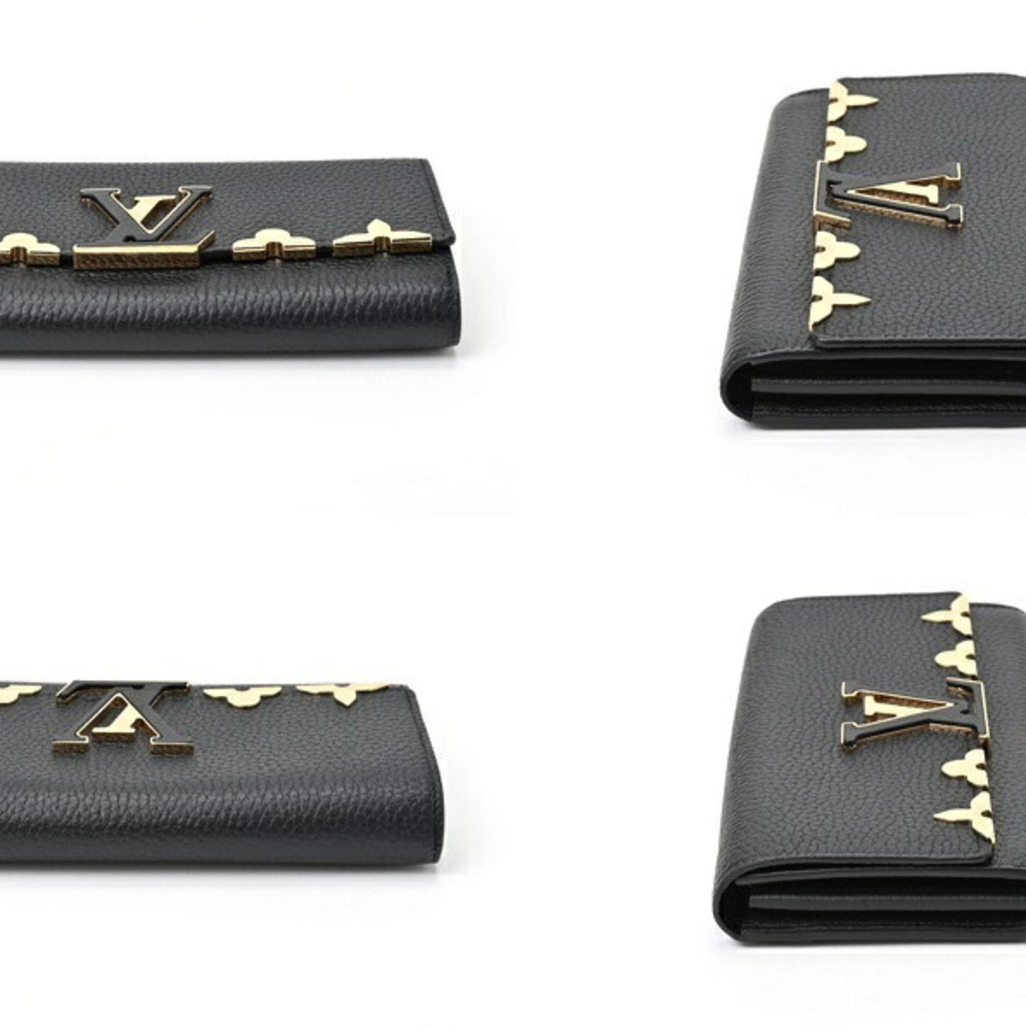 Louis Vuitton Portefeuille capucines Black Leather Wallet Accessories