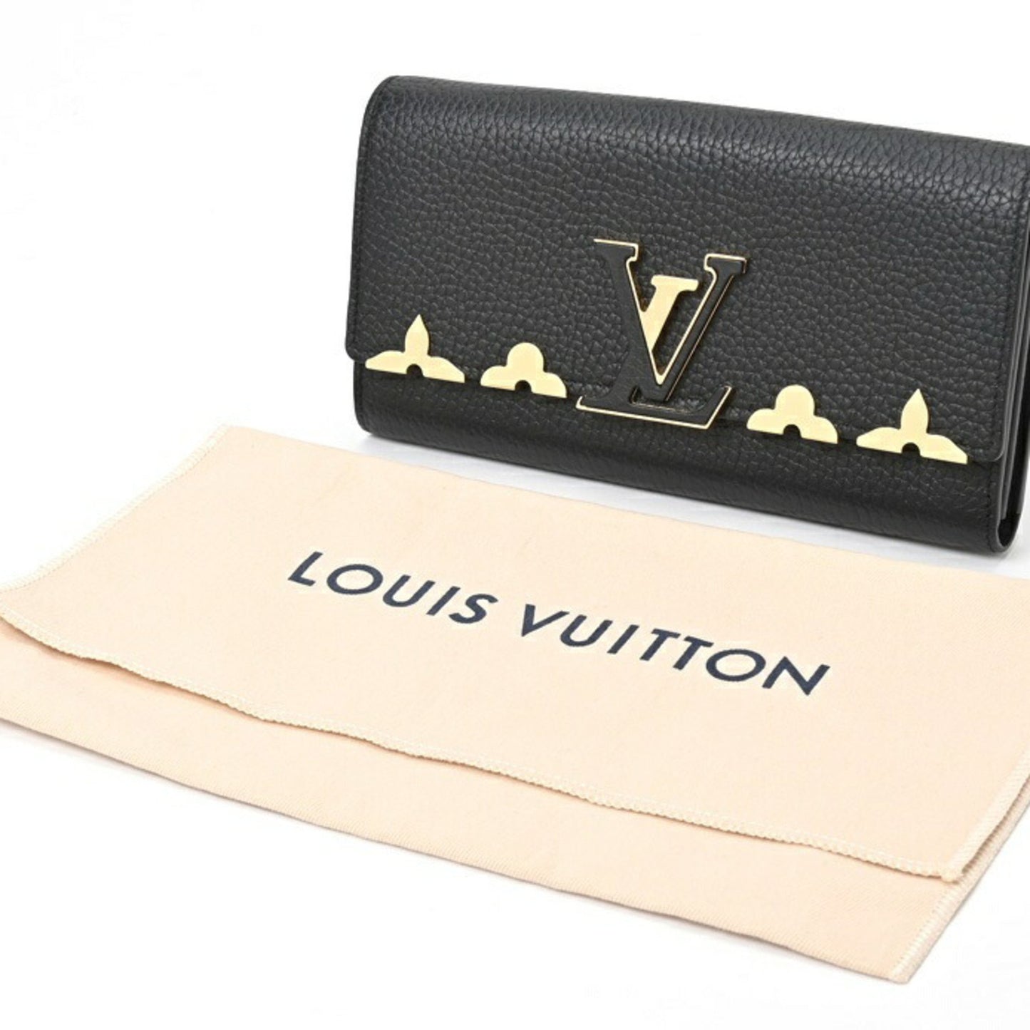 Louis Vuitton Portefeuille capucines Black Leather Wallet Accessories